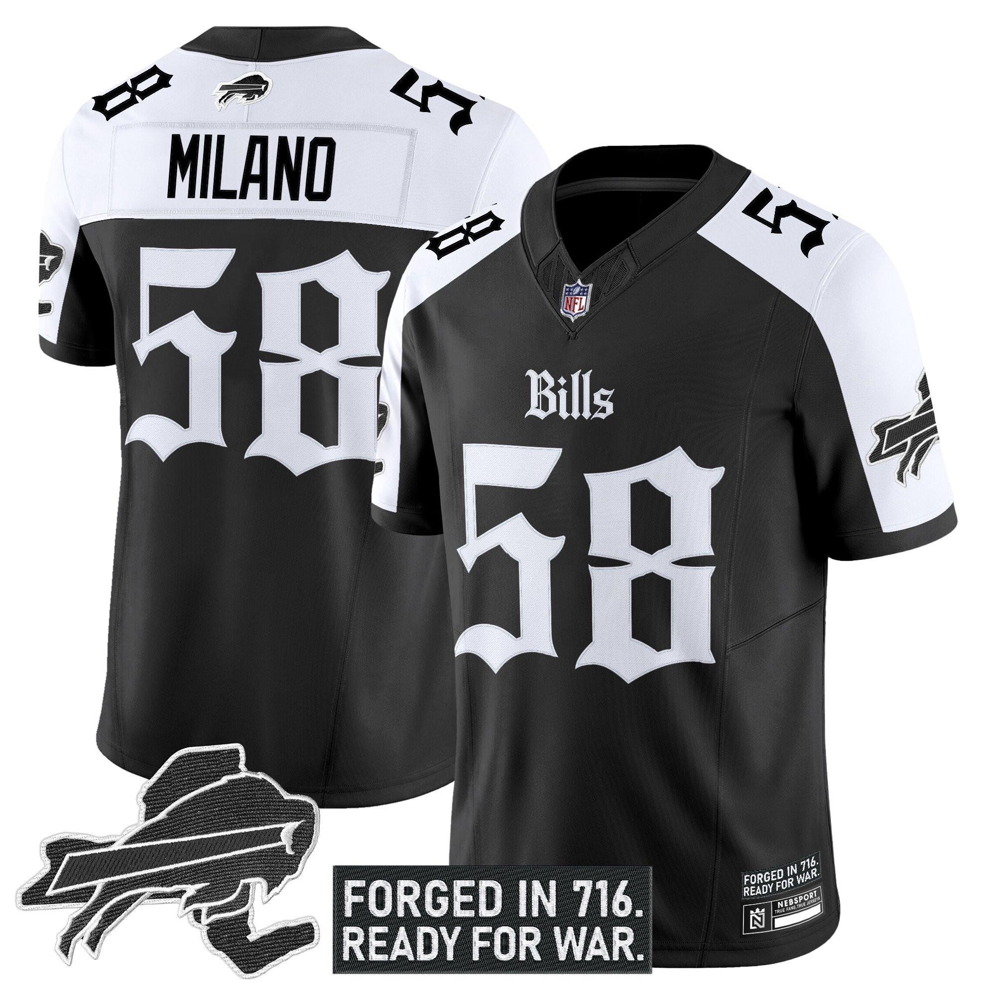 Matt Milano Men's Buffalo Bills 'Gothic Cold Front Edition' Vapor Limited Alternate Jersey - All Stitched