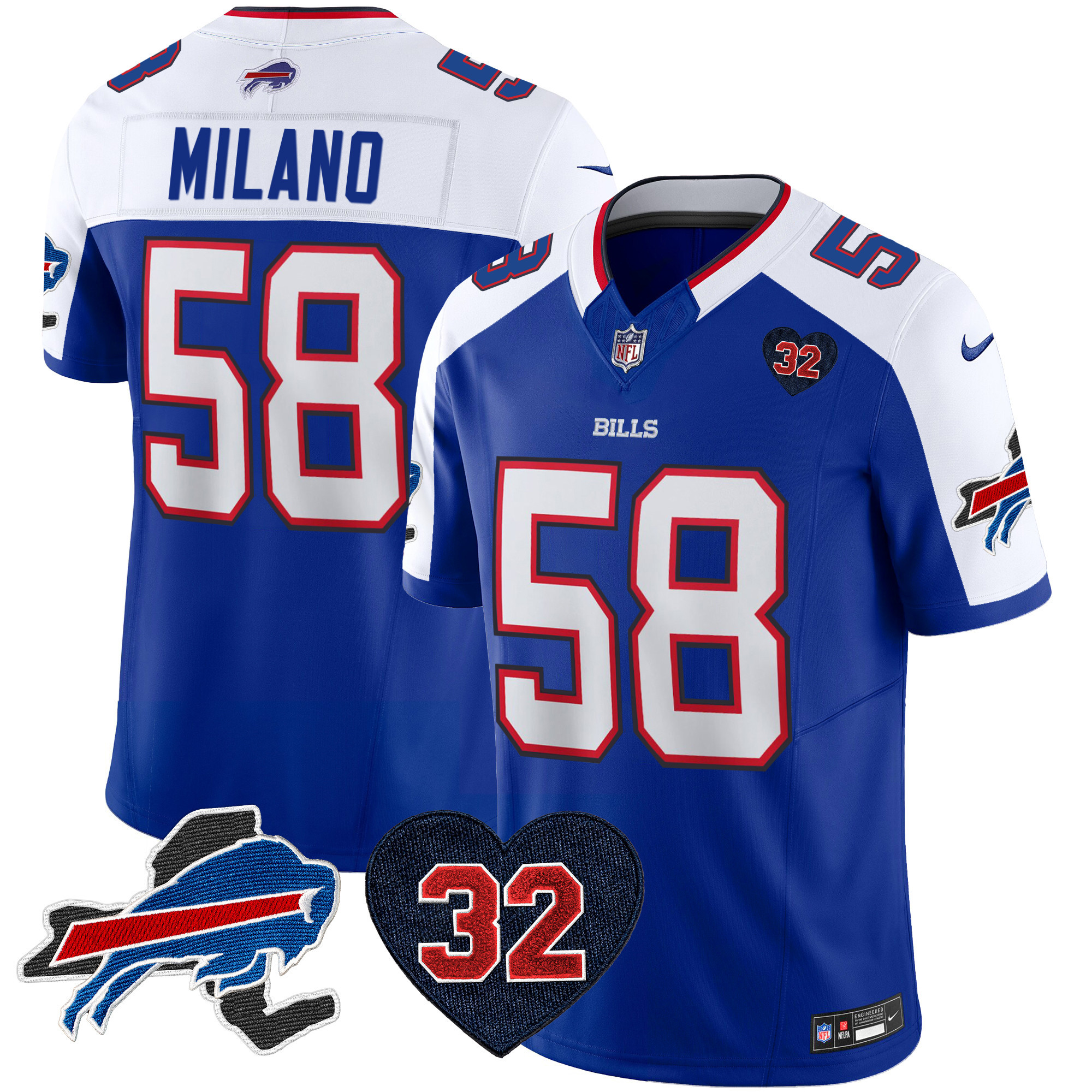Matt Milano Men's Buffalo Bills O.J. Simpson Patch Vapor Limited Royal Alternate Jersey - All Stitched