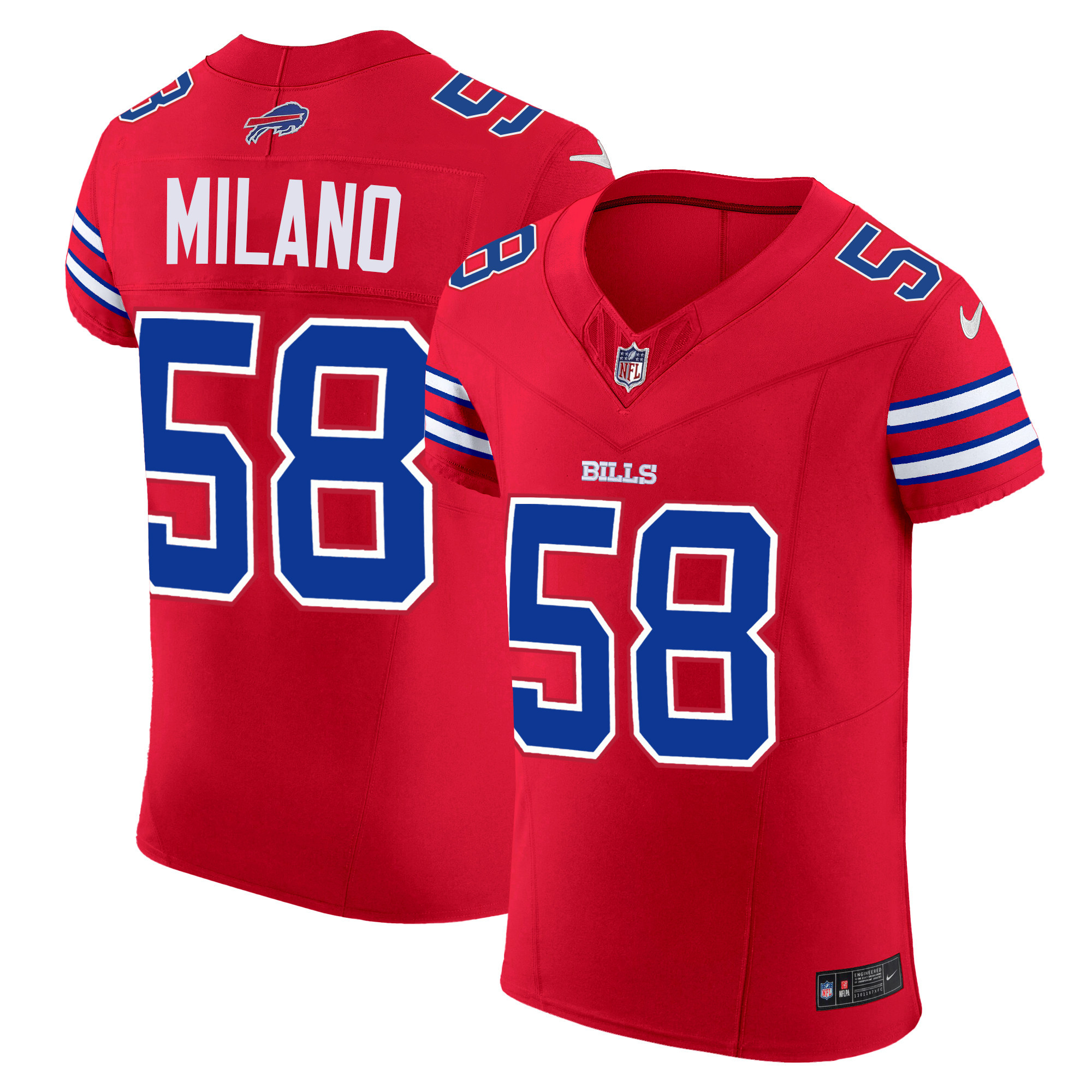 Matt Milano Men's Buffalo Bills Vapor Elite Red Jersey - All Stitched