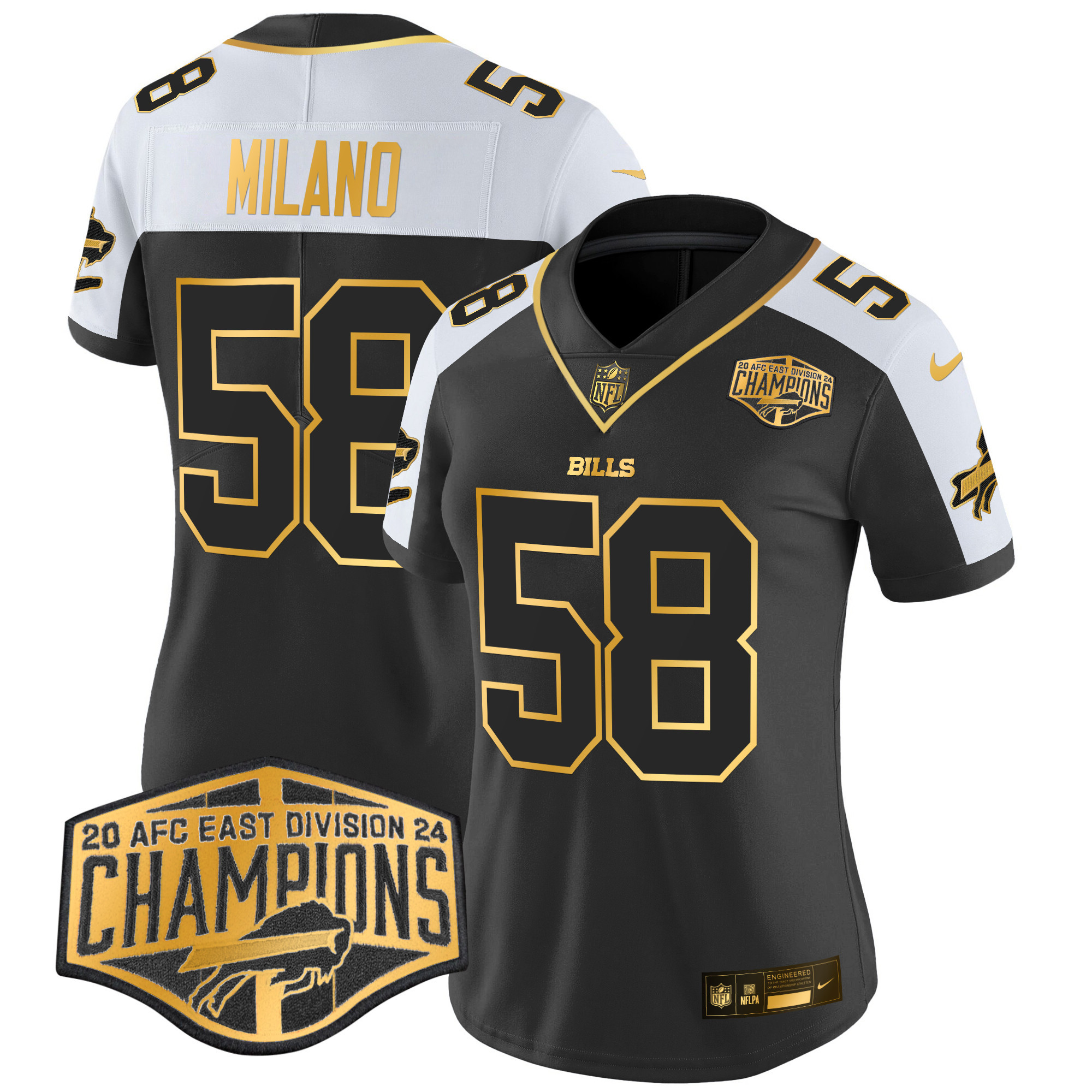 Matt Milano Women's Buffalo Bills 2024 AFC East Division Champions Gold Vapor Limited Alternate Jersey - All Stitched