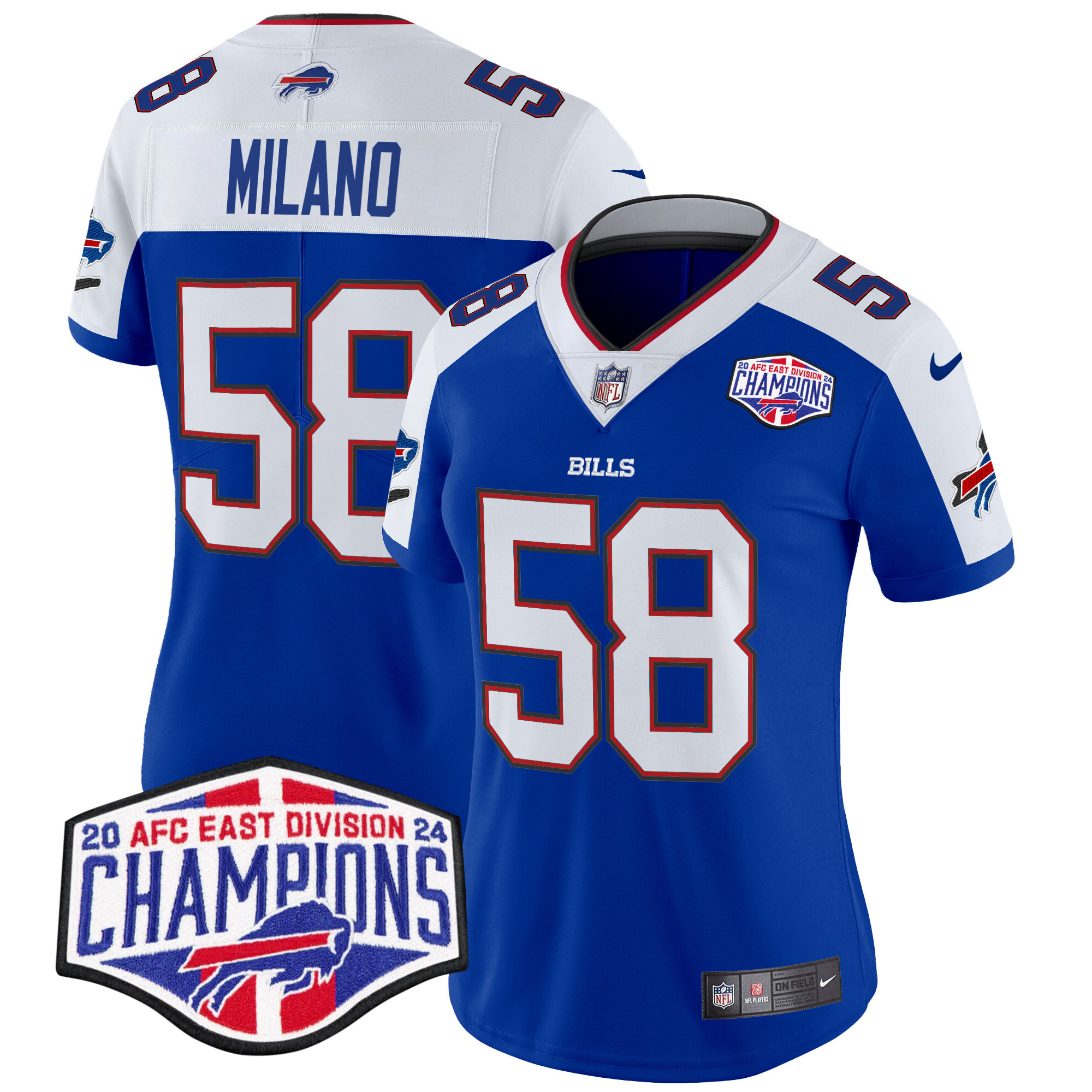 Matt Milano Women's Buffalo Bills 2024 AFC East Division Champions Vapor Limited Royal Alternate Jersey - All Stitched
