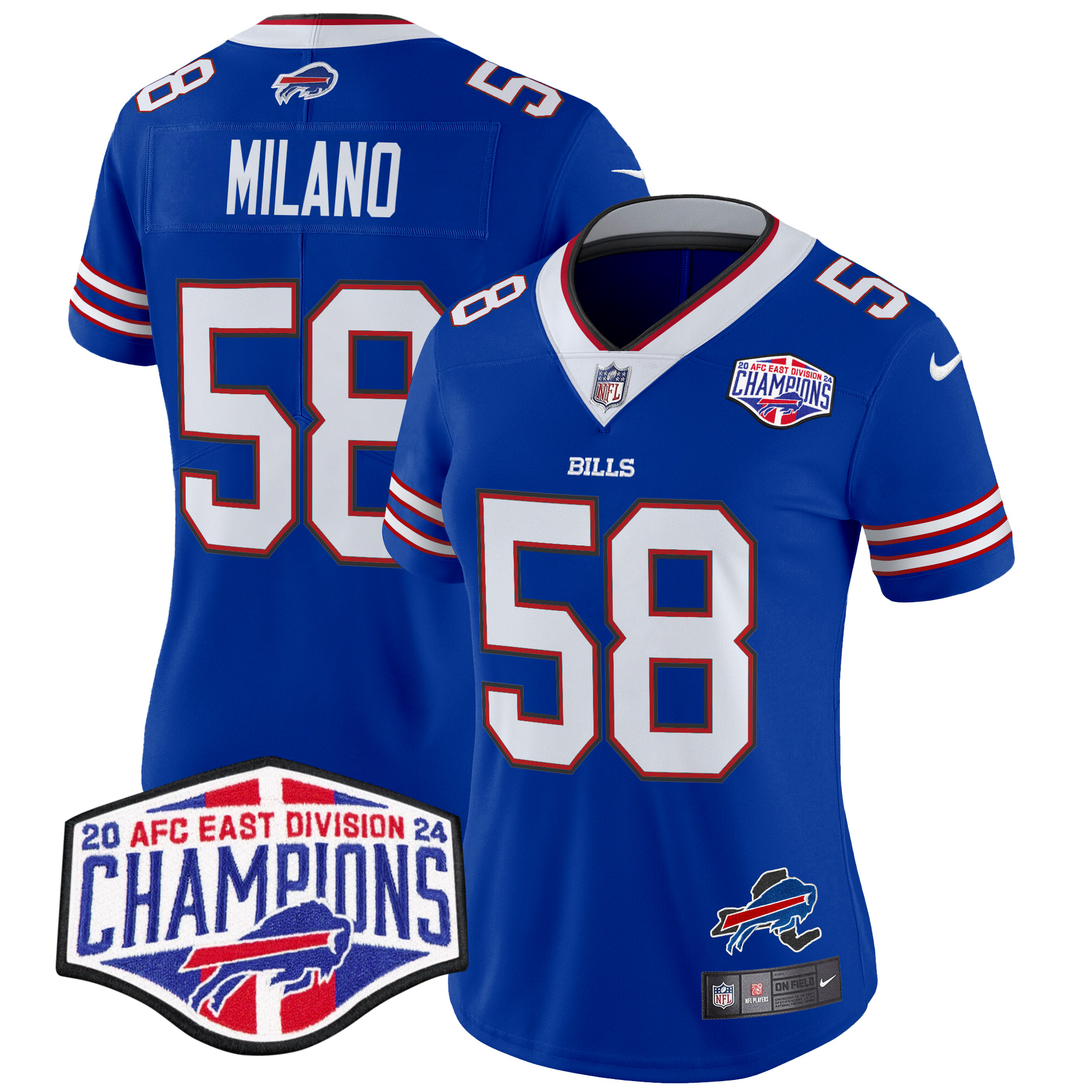 Matt Milano Women's Buffalo Bills 2024 AFC East Division Champions Vapor Limited Royal Jersey - All Stitched