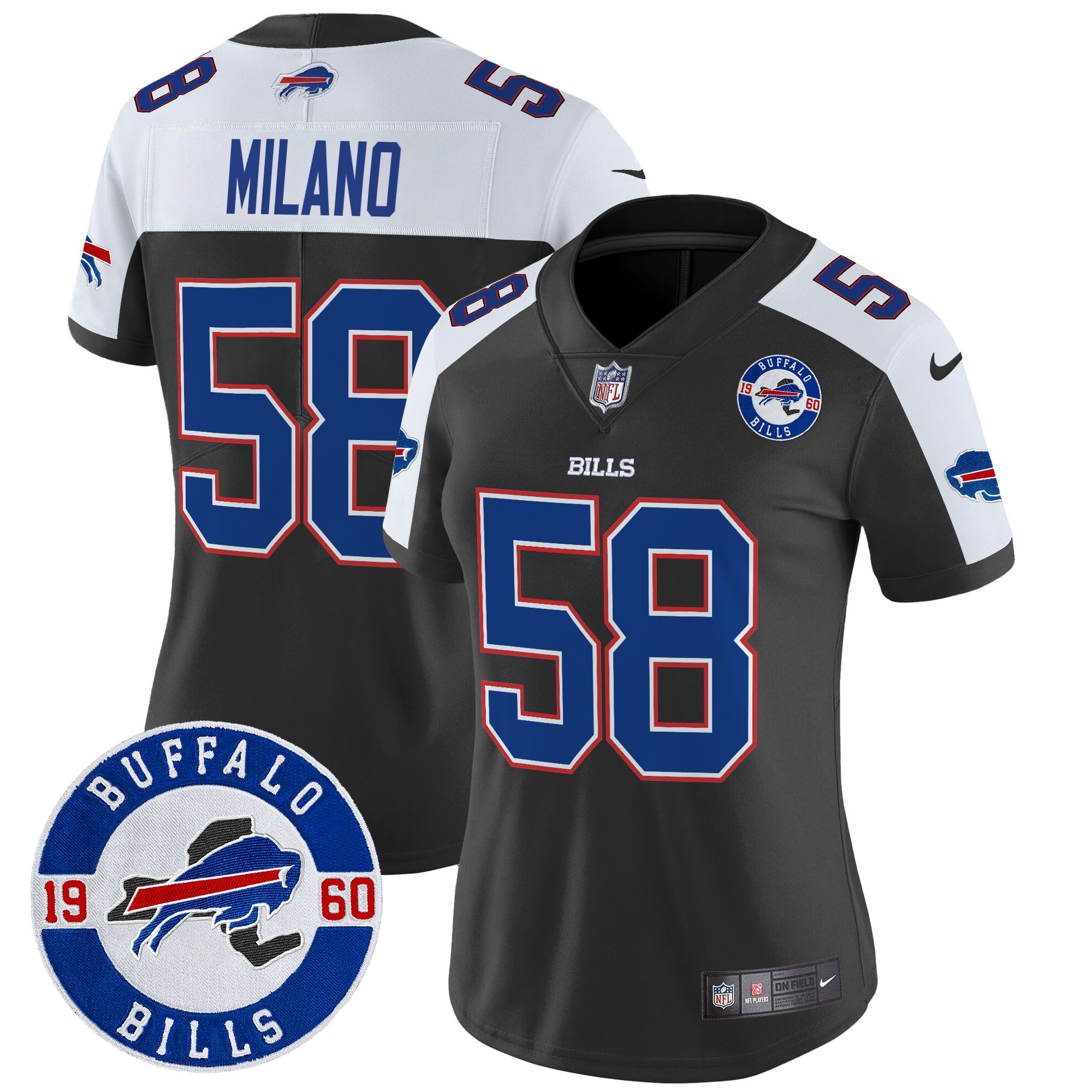 Matt Milano Women's Buffalo Bills 2024 Vapor Limited Black Alternate Jersey - All Stitched