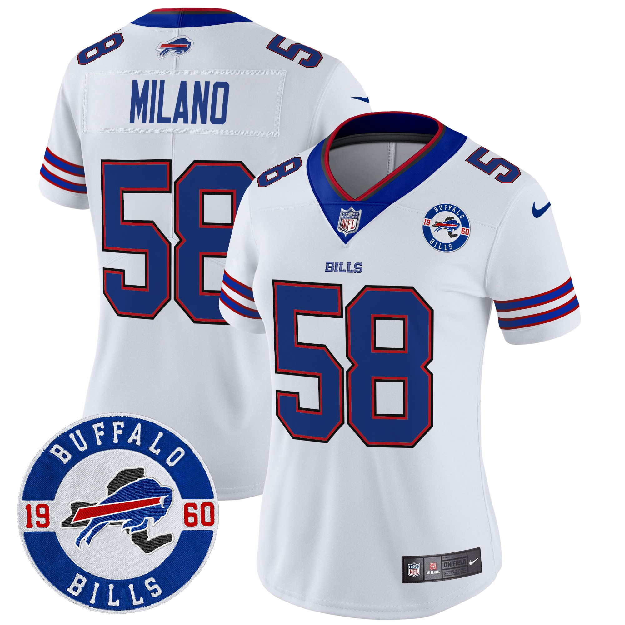 Matt Milano Women's Buffalo Bills 2024 Vapor Limited White Jersey - All Stitched