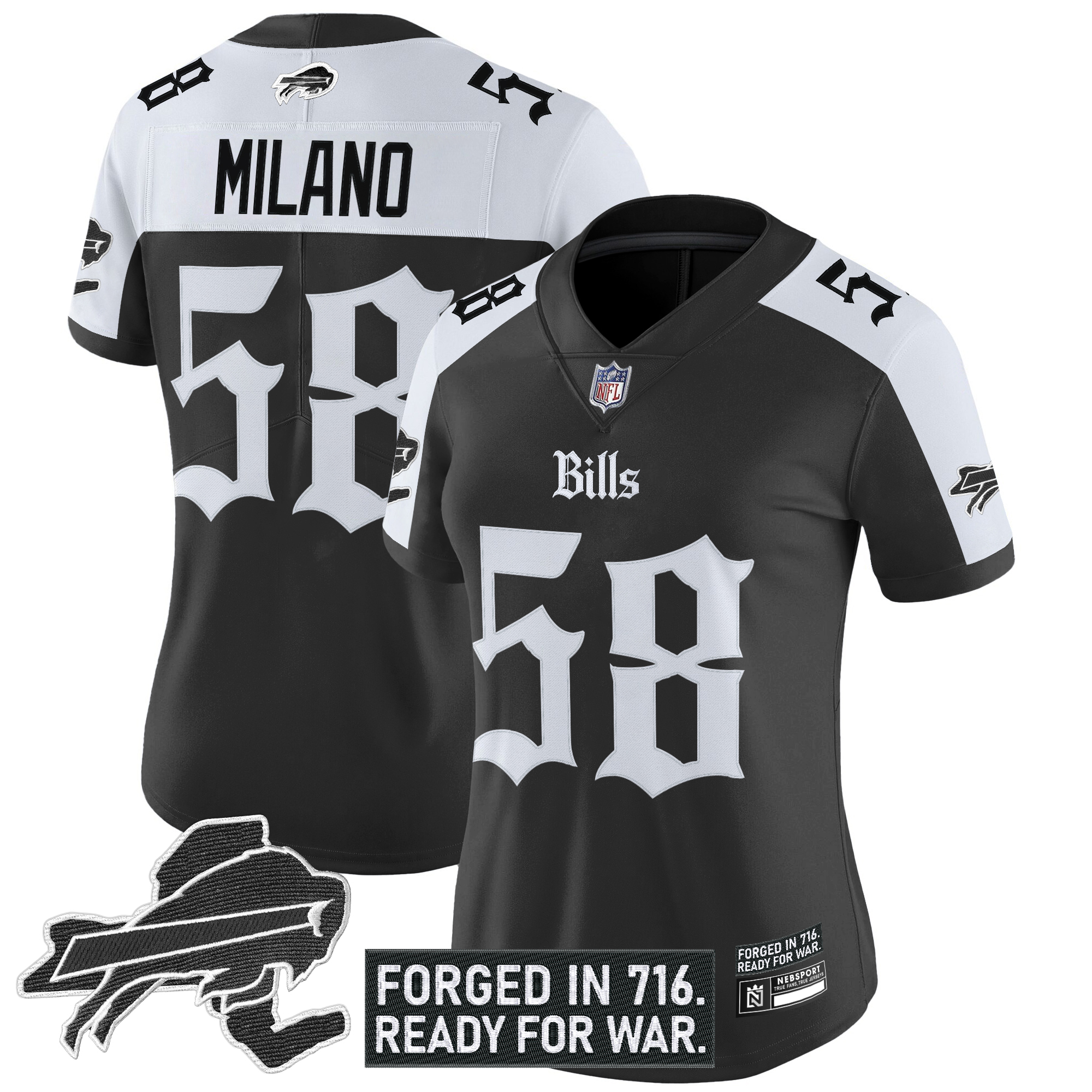 Matt Milano Women's Buffalo Bills 'Gothic Cold Front Edition' Vapor Limited Alternate Jersey - All Stitched