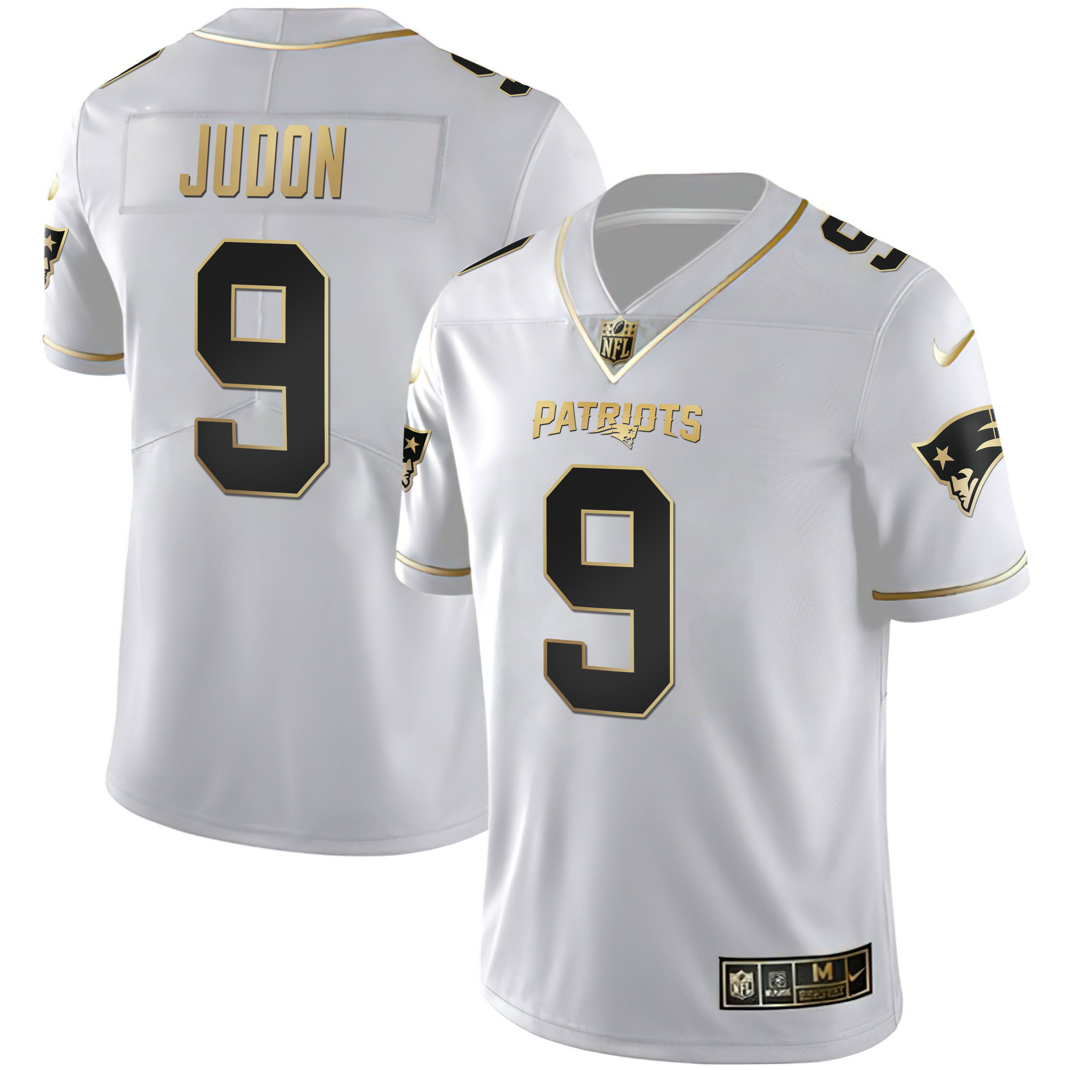 Matthew Judon Men's New England Patriots White Gold & Black Gold White Gold Jersey - All Stitched