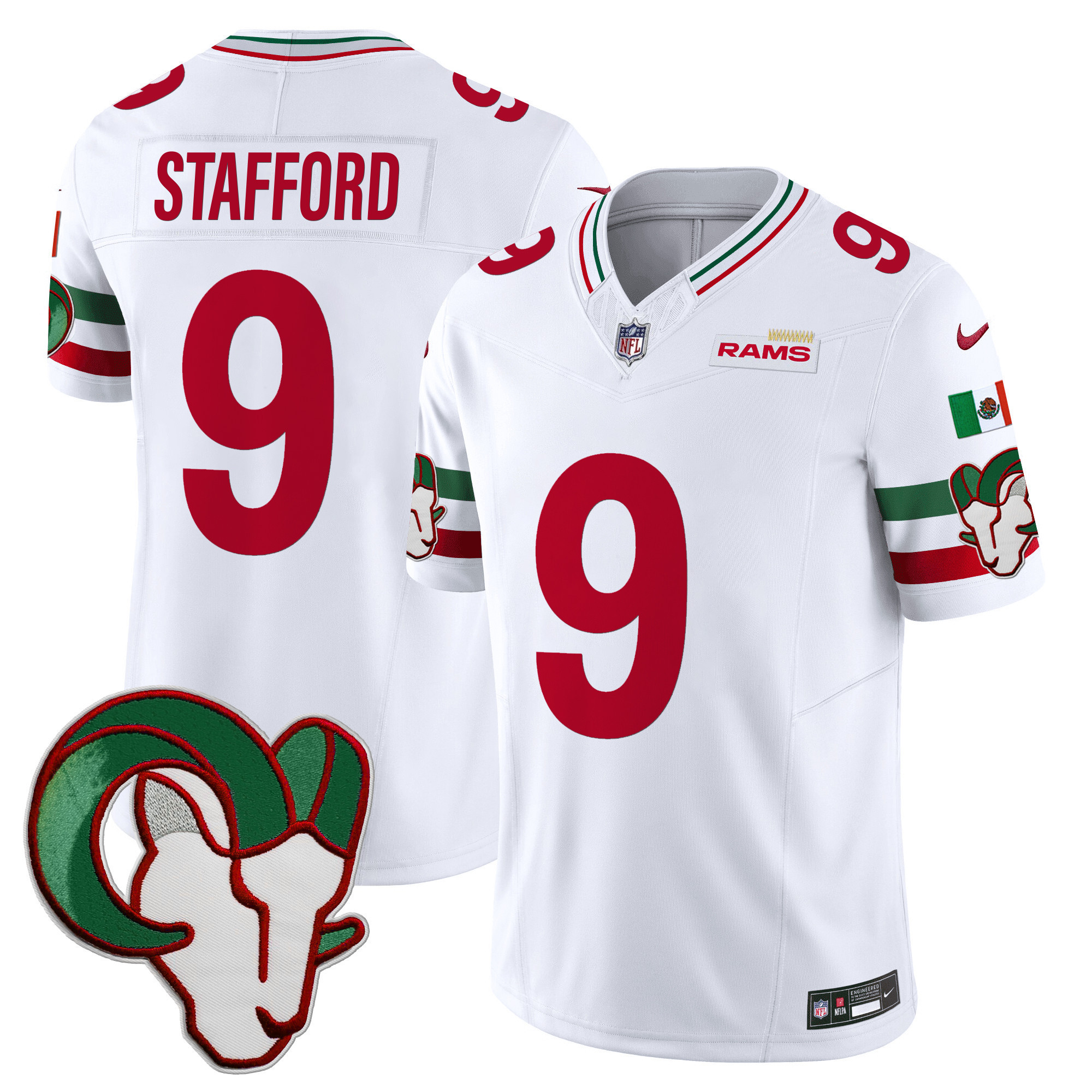 Matthew Stafford Men's Los Angeles Rams Mexico Vapor Limited White Jersey - All Stitched