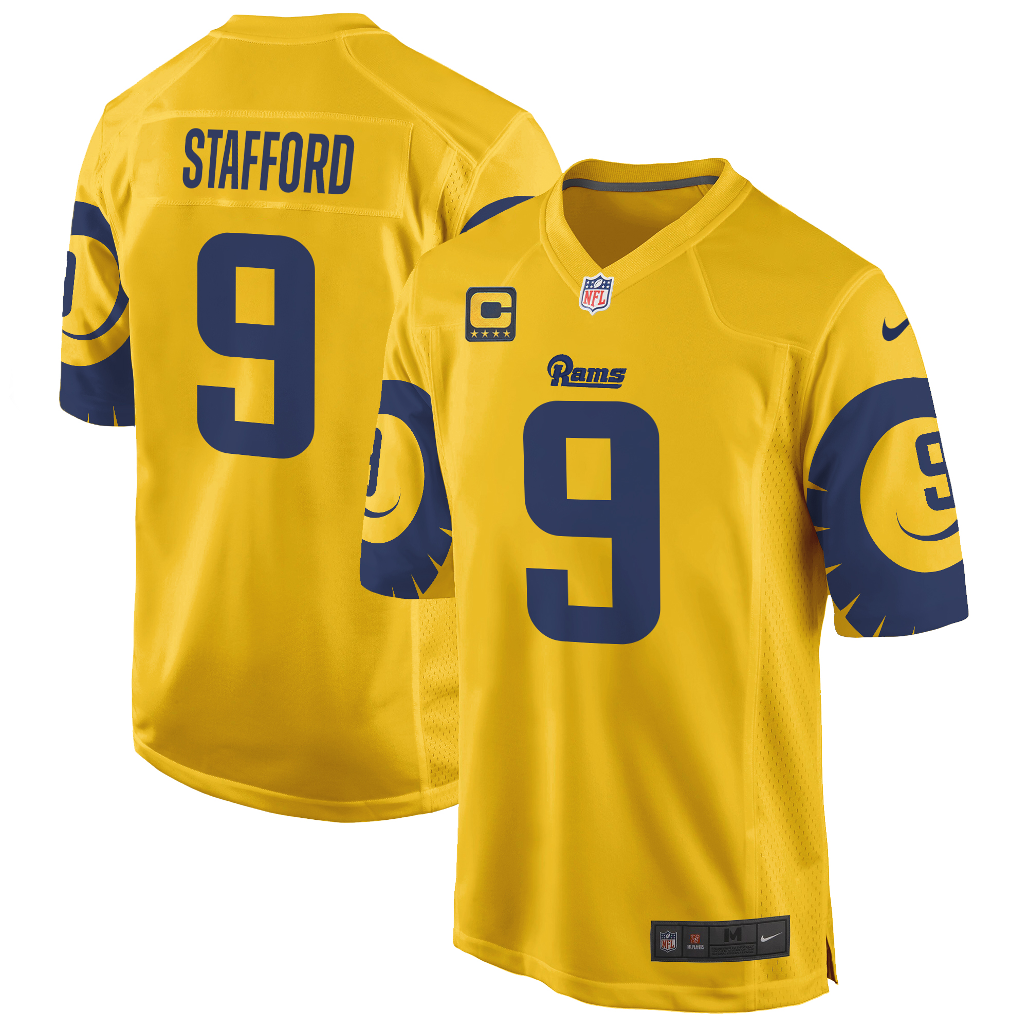 Matthew Stafford Men's Los Angeles Rams Special Game Gold Jersey - All Stitched