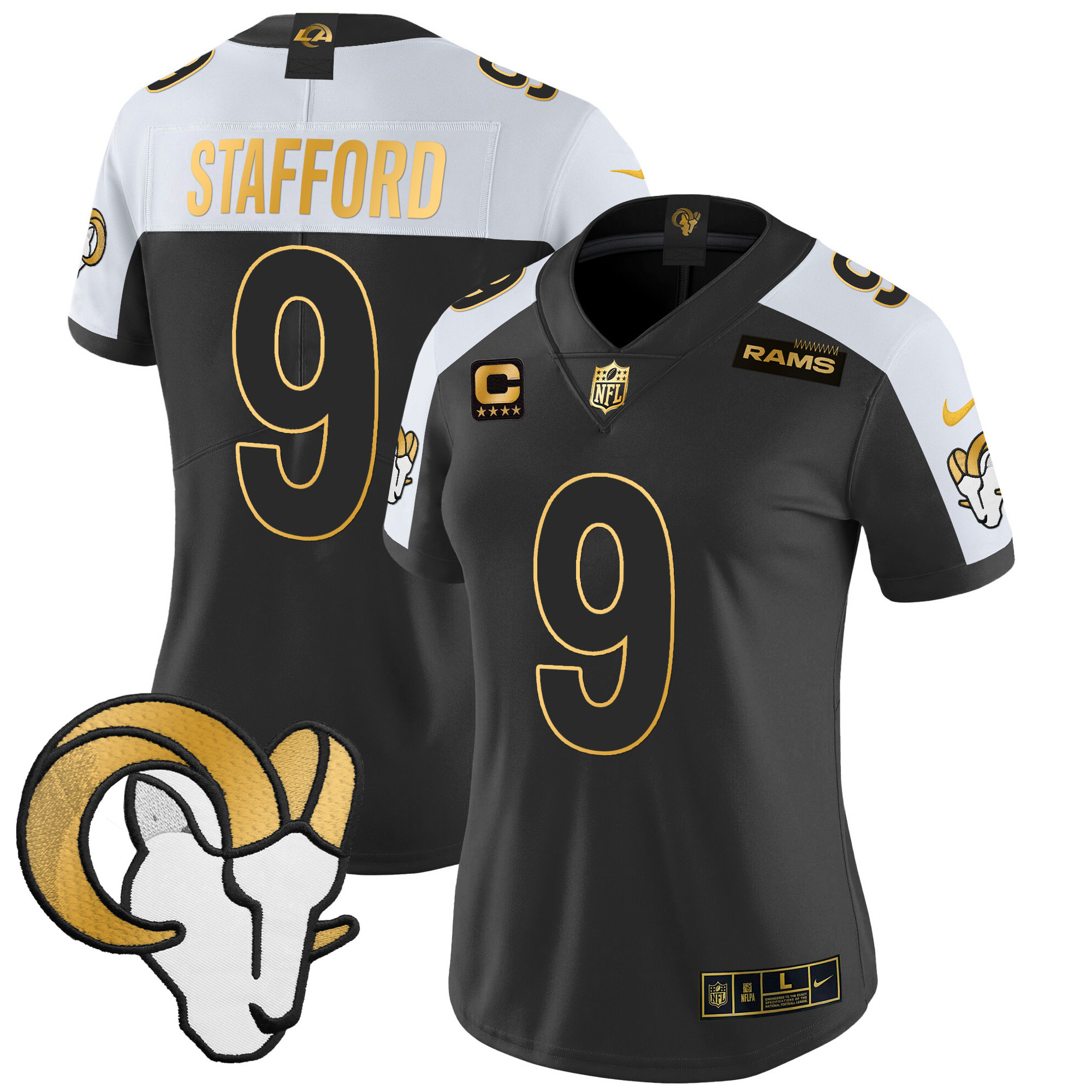 Matthew Stafford Women's Los Angeles Rams 2024 Gold Vapor Limited Alternate Jersey - All Stitched