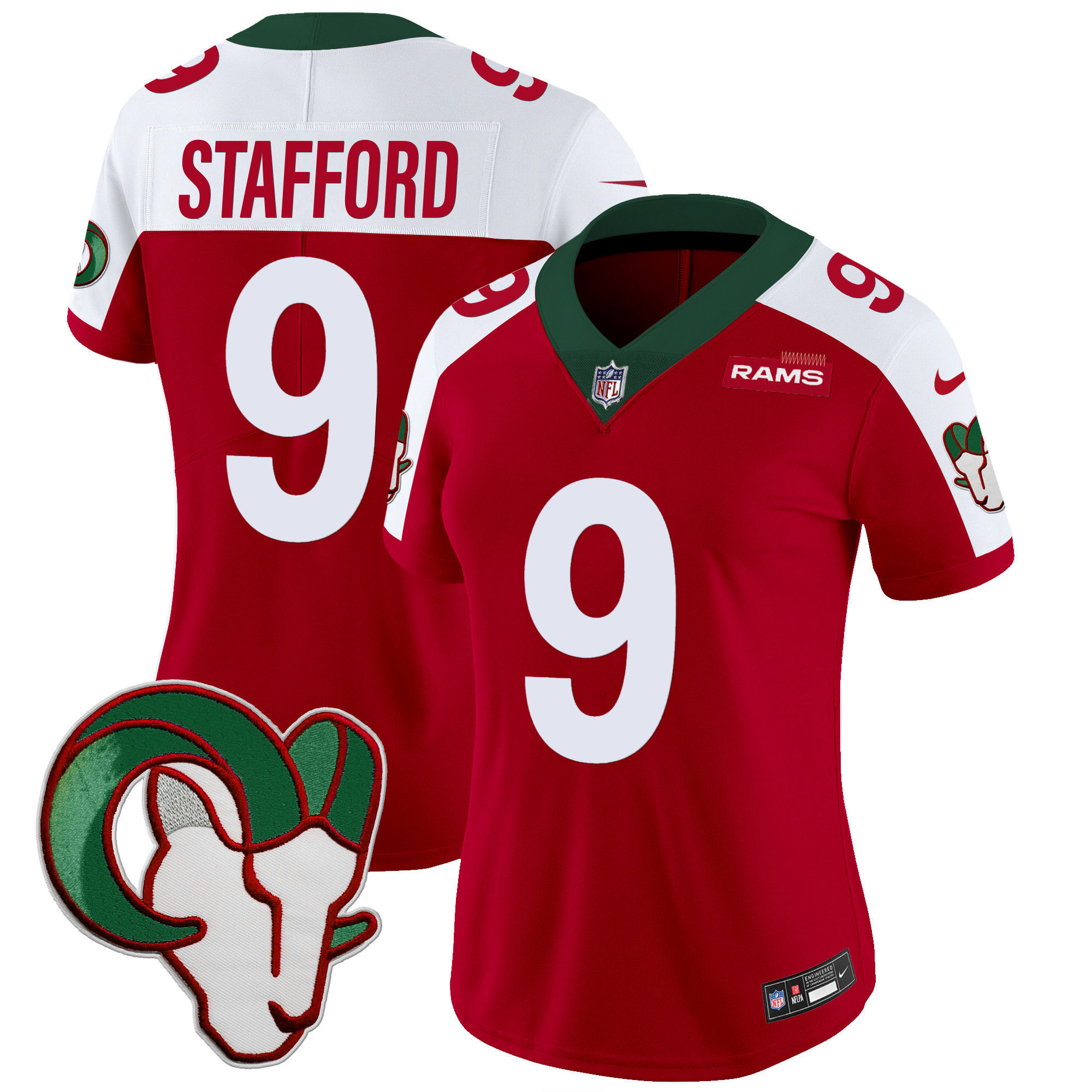 Matthew Stafford Women's Los Angeles Rams Mexico Vapor Limited Red Alternate Jersey - All Stitched