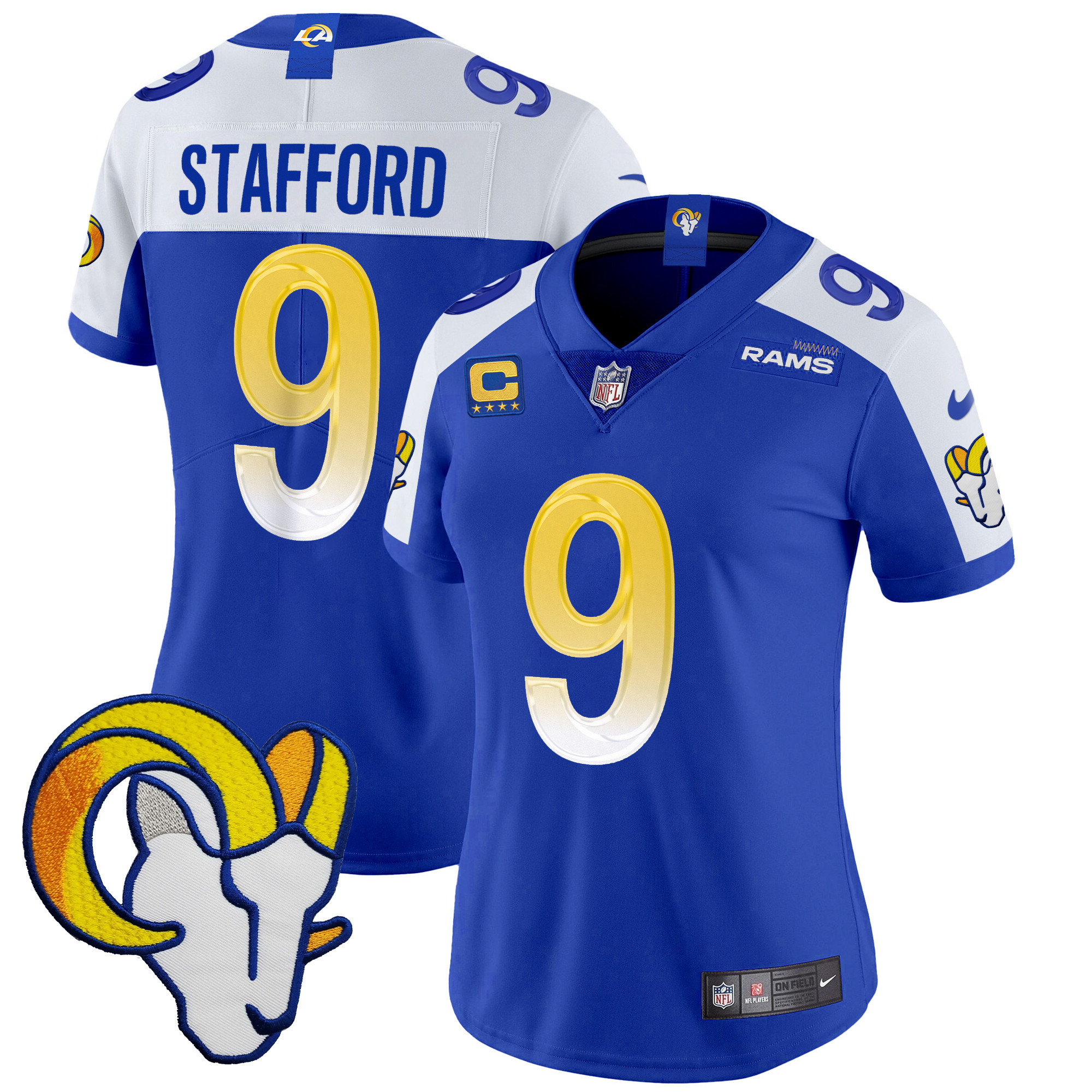 Matthew Stafford Women's Los Angeles Rams Vapor Limited Royal Alternate Jersey - All Stitched