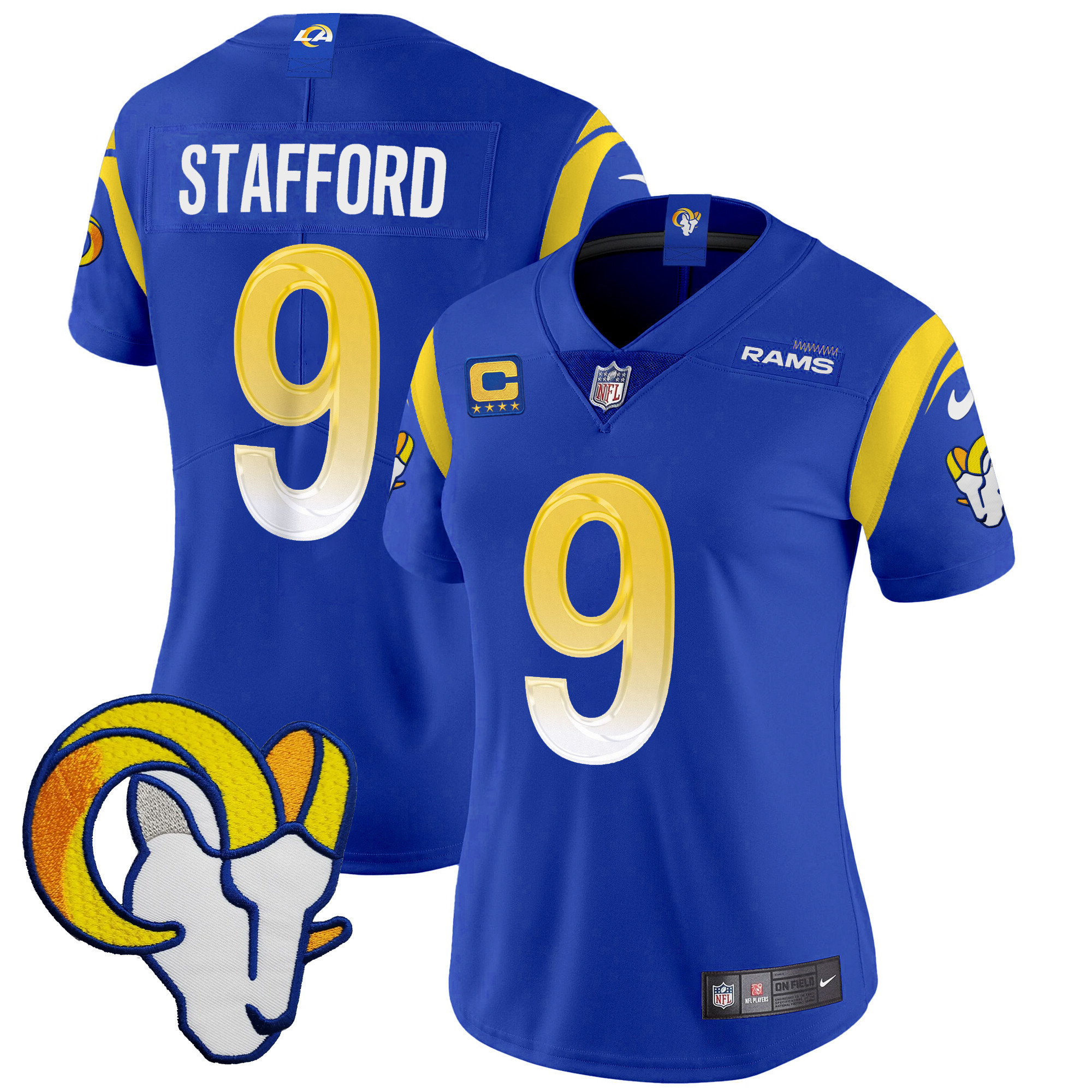Matthew Stafford Women's Los Angeles Rams Vapor Limited Royal Jersey - All Stitched