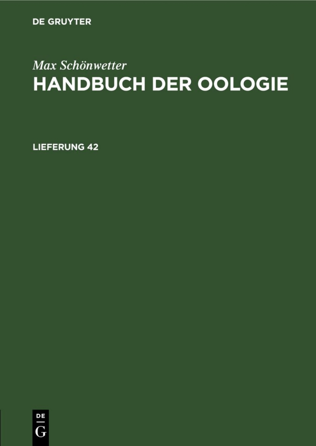 Max SchÃ¶nwetter: Handbuch der Oologie. Lieferung 42 1st Edition â€“ PDF/EPUB Version Downloadable