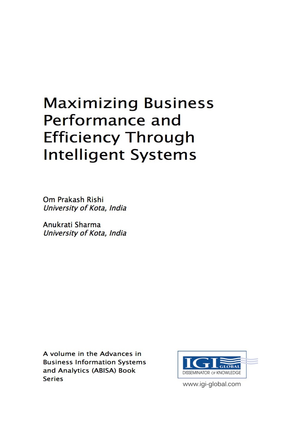 Maximizing Business Performance and Efficiency Through Intelligent Systems  â€“ PDF/EPUB Version Downloadable