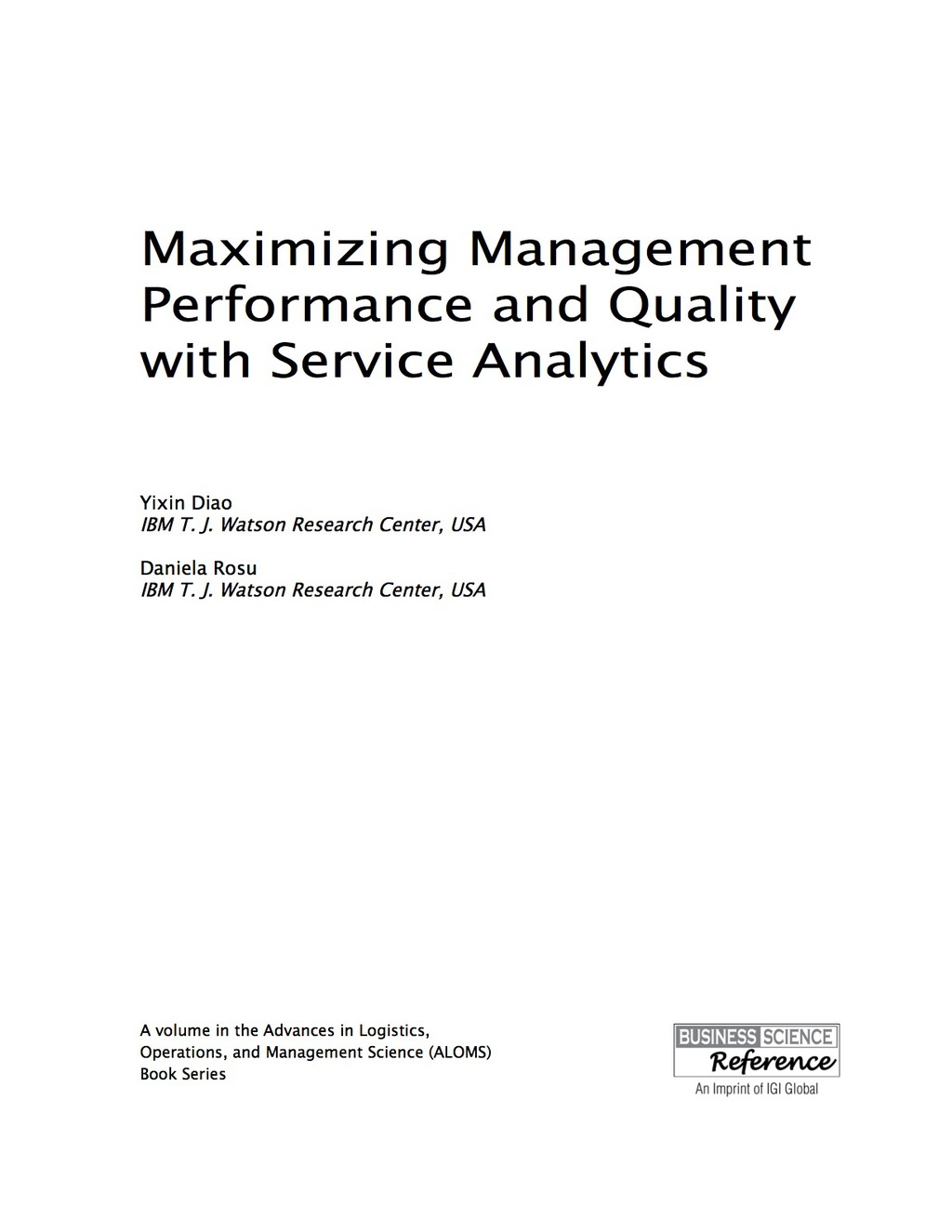 Maximizing Management Performance and Quality with Service Analytics  â€“ PDF/EPUB Version Downloadable