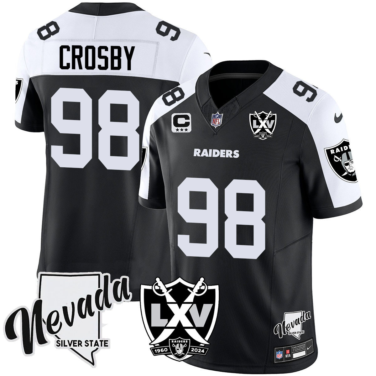 Maxx Crosby Men's Las Vegas Raiders 2024 Vapor Limited Black Alternate Jersey - All Stitched
