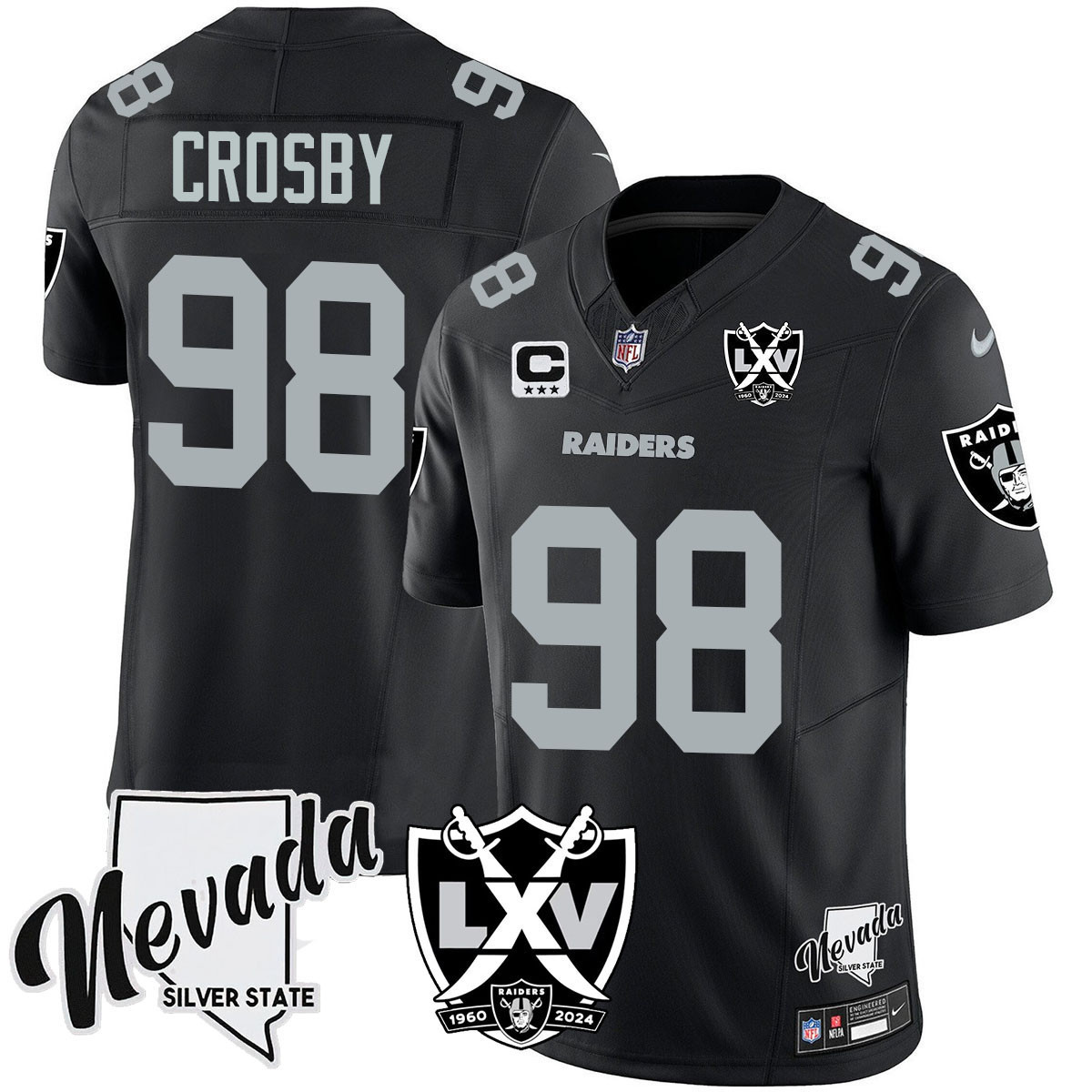 Maxx Crosby Men's Las Vegas Raiders 2024 Vapor Limited Black Jersey - All Stitched