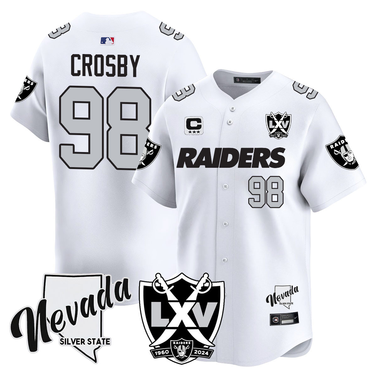 Maxx Crosby Men's Las Vegas Raiders 2024 Vapor Premier Limited White Jersey - All Stitched