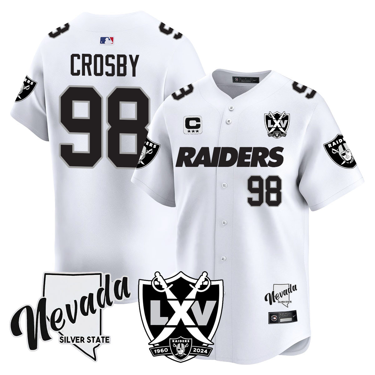 Maxx Crosby Men's Las Vegas Raiders 2024 Vapor Premier Limited White Limited Jersey - All Stitched