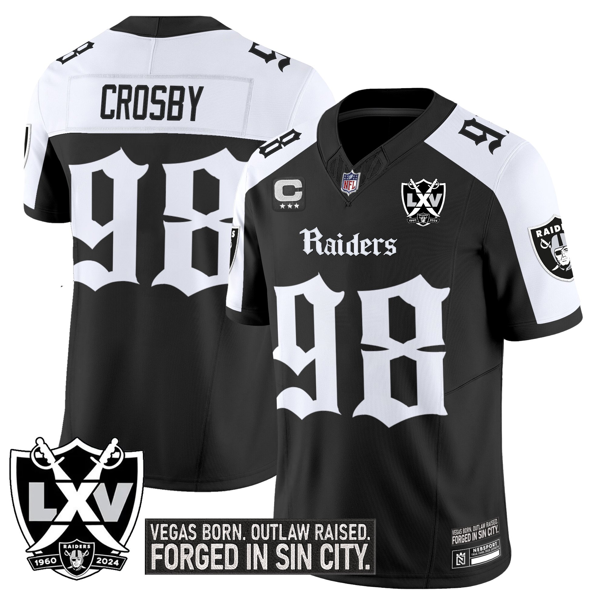 Maxx Crosby Men's Las Vegas Raiders 'Gothic Sin City Shadows Edition' Vapor Limited Altenate Jersey - All Stitched