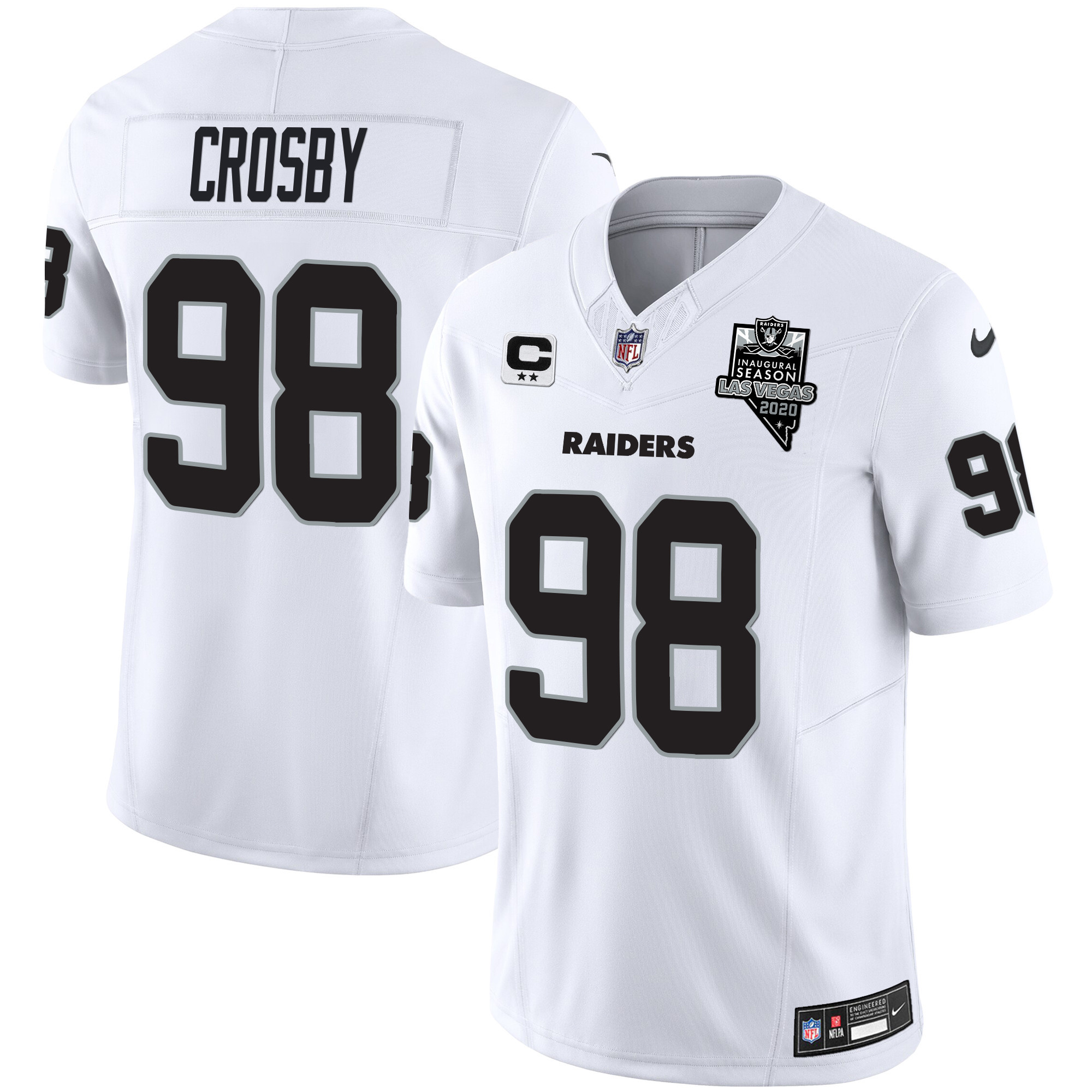 Maxx Crosby Men's Las Vegas Raiders Vapor Limited White Jersey - All Stitched