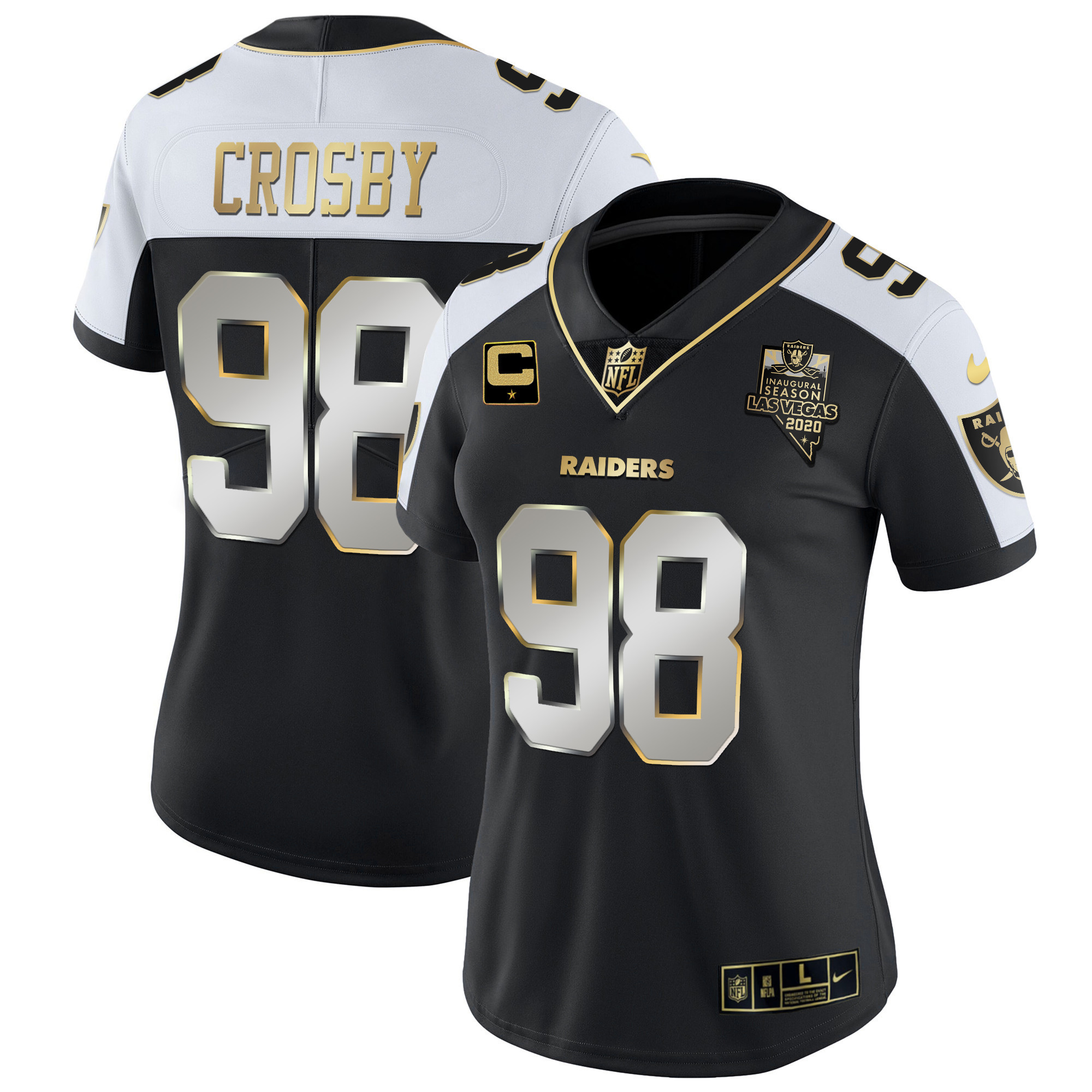 Maxx Crosby Women's Las Vegas Raiders Vapor Gold Alternate Limited Jersey - All Stitched