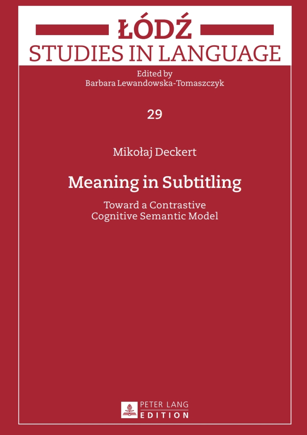 Meaning in Subtitling Toward a Contrastive Cognitive Semantic Model 1st Edition â€“ PDF/EPUB Version Downloadable