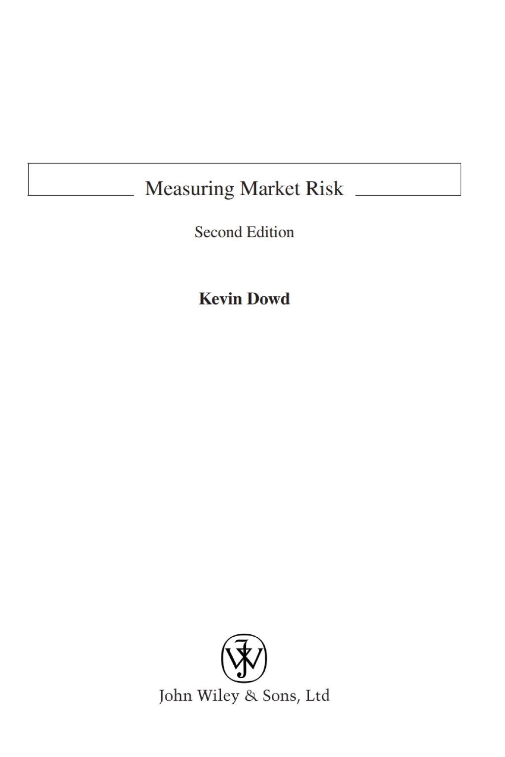 Measuring Market Risk 2nd Edition â€“ PDF/EPUB Version Downloadable