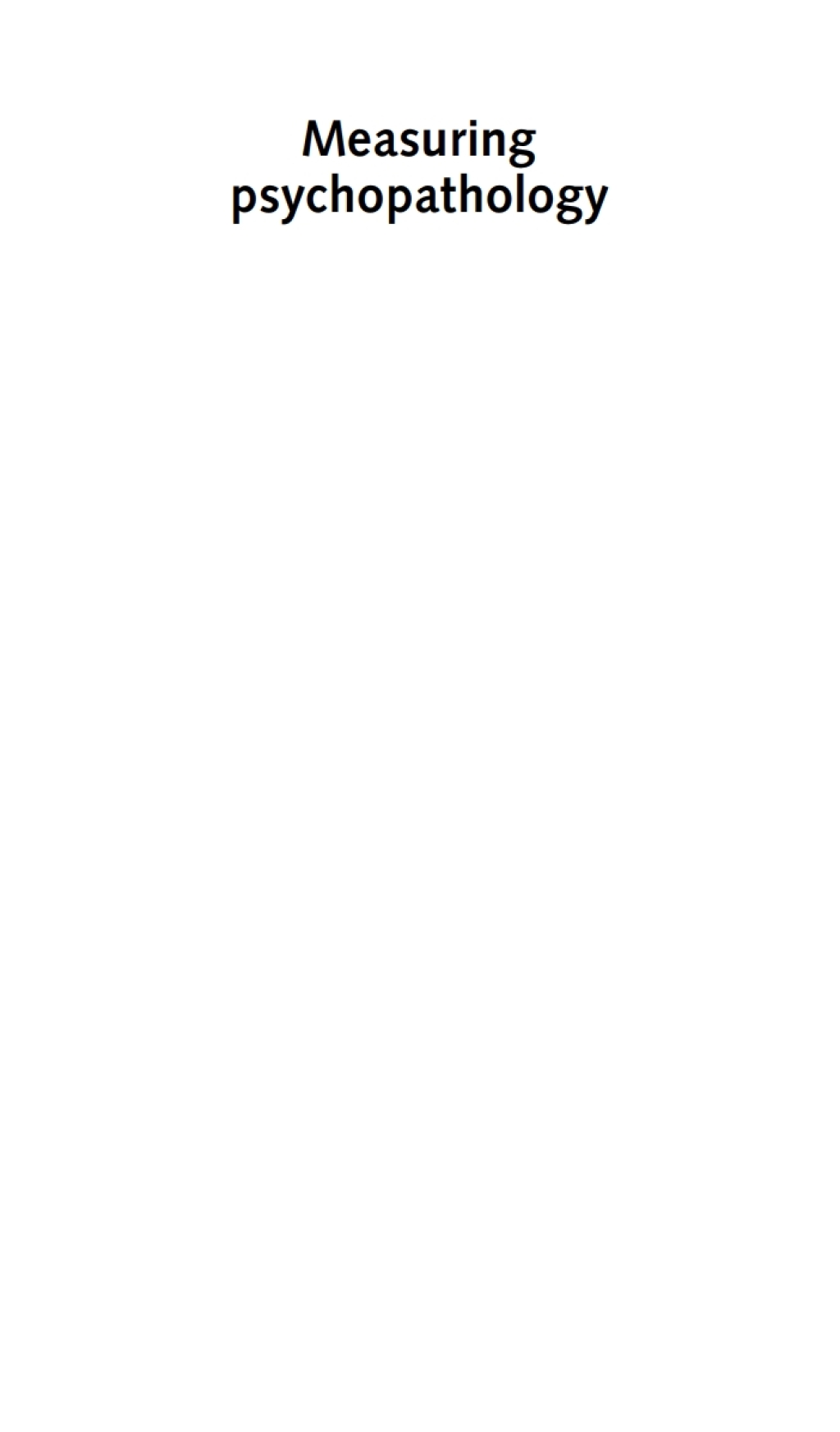 Measuring Psychopathology  â€“ PDF/EPUB Version Downloadable