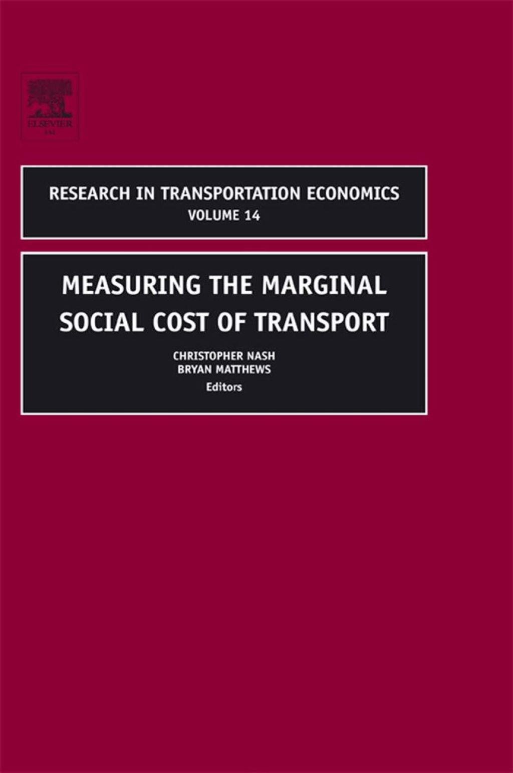 Measuring the Marginal Social Cost of Transport  â€“ PDF/EPUB Version Downloadable