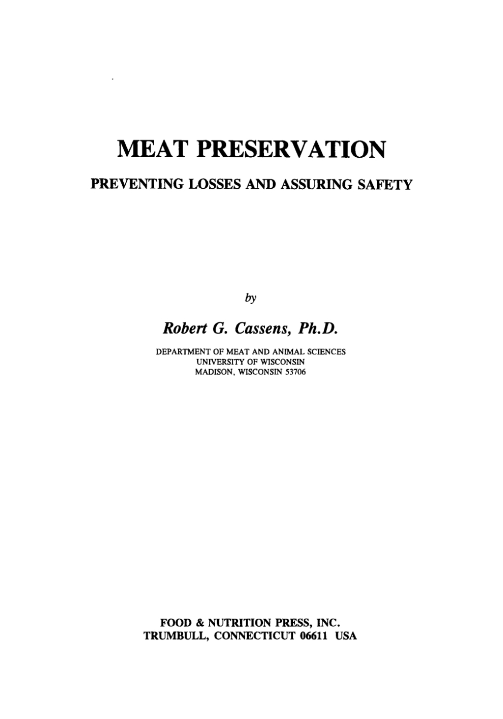 Meat Preservation Preventing Losses and Assuring Safety 1st Edition â€“ PDF/EPUB Version Downloadable