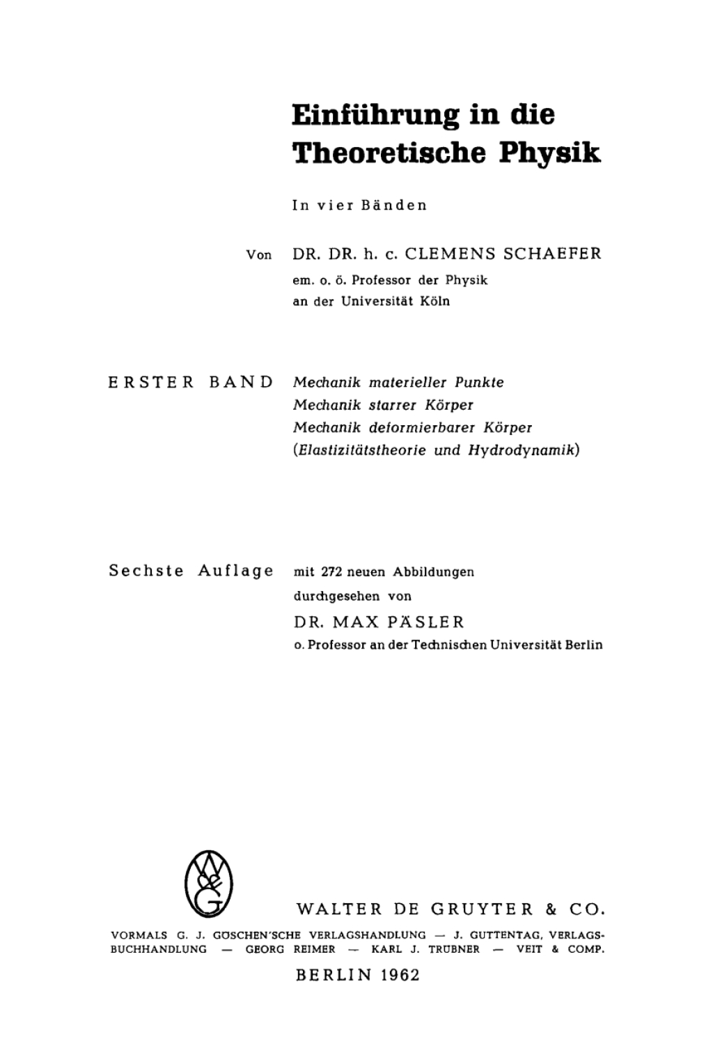 Mechanik materieller Punkte. Mechanik starrer KÃ¶rper. Mechanik deformierbarer KÃ¶rper (ElastizitÃ¤tstheorie und Hydrodynamik) 6th Edition â€“ PDF/EPUB Version Downloadable