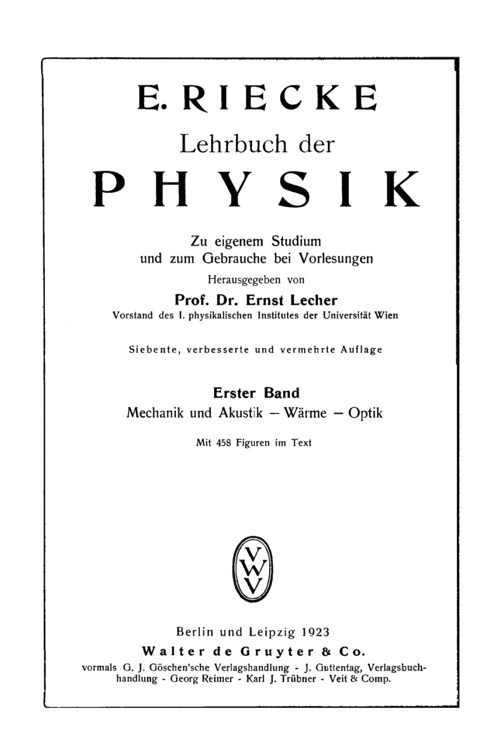 Mechanik und Akustik â€“ WÃ¤rme â€“ Optik 7th Edition â€“ PDF/EPUB Version Downloadable