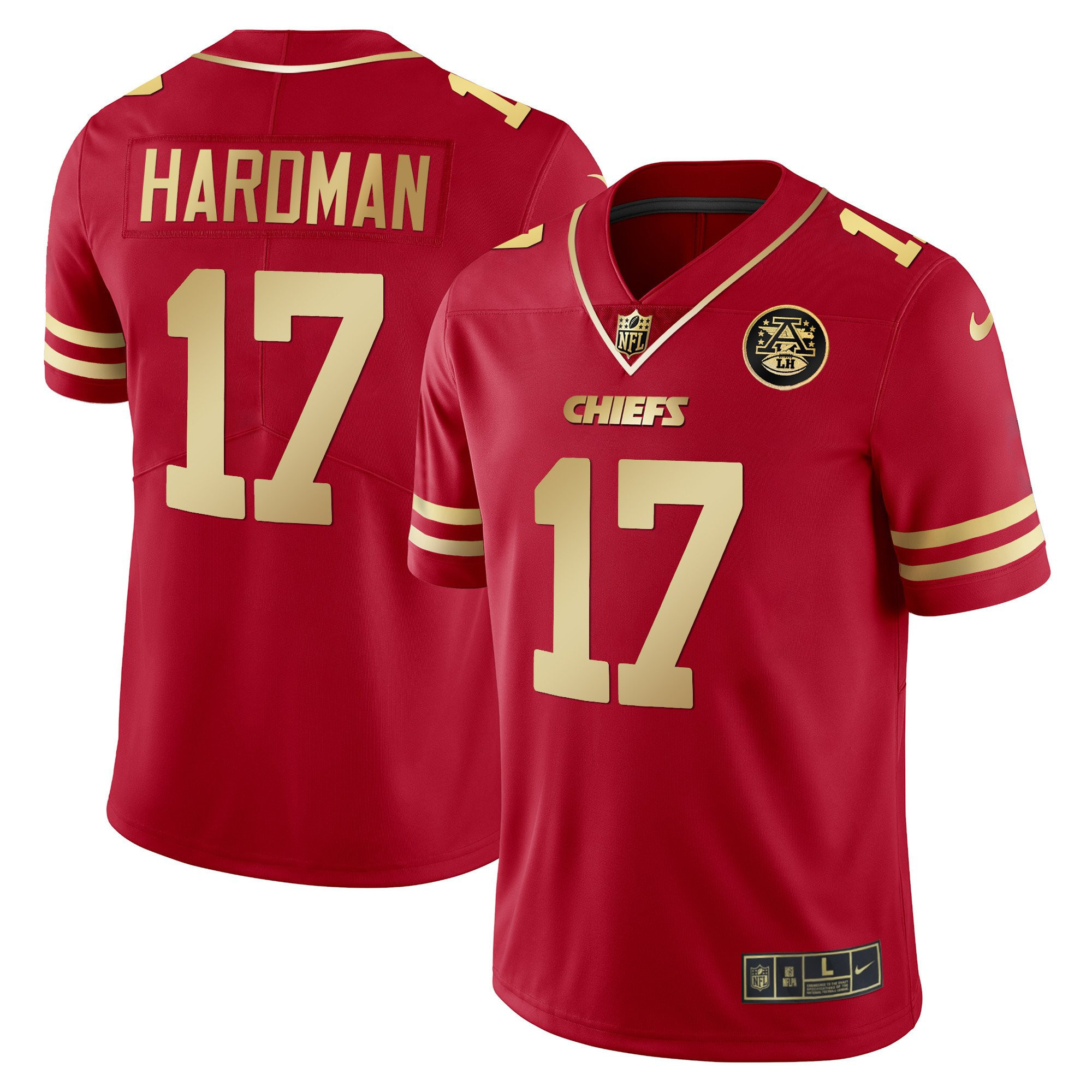 Mecole Hardman Men's Kansas City Chiefs Vapor Black Red Gold Limited - All Stitched Red Gold Jersey - All Stitched
