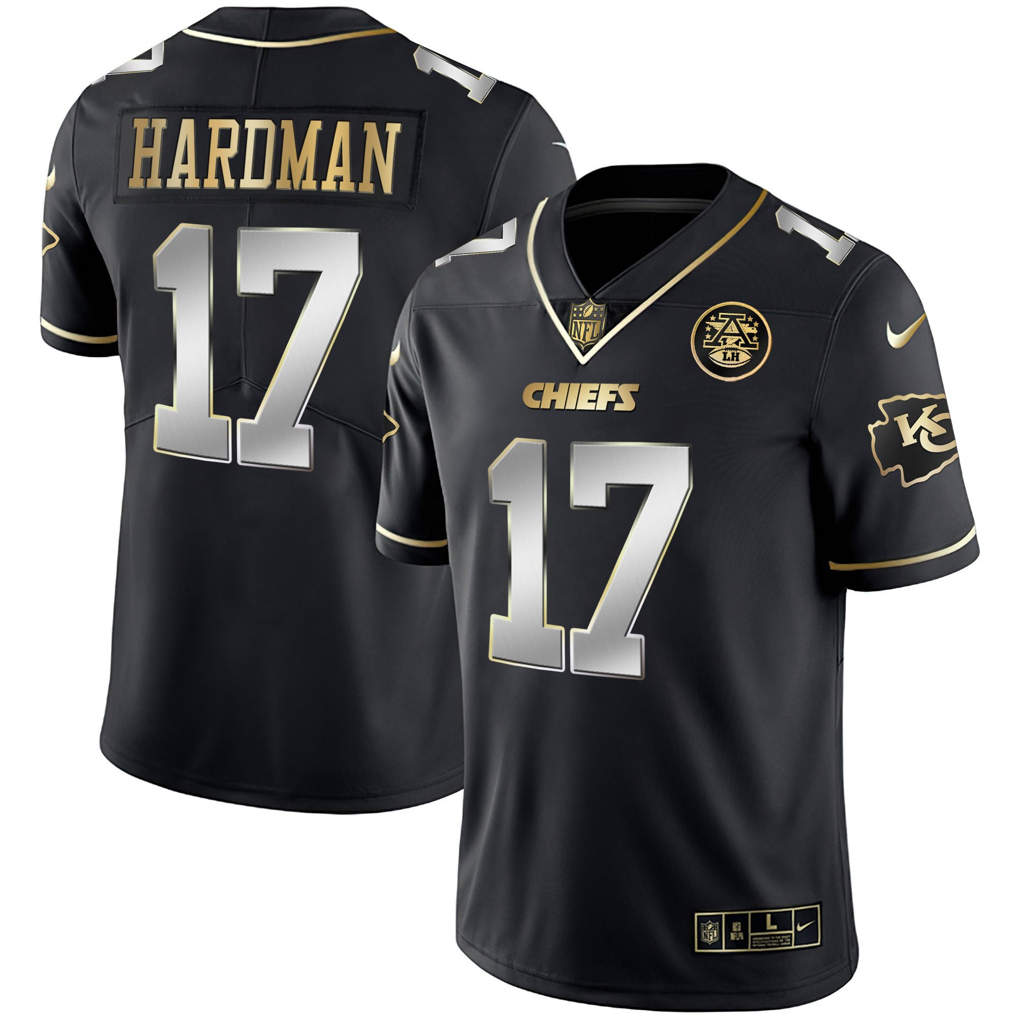 Mecole Hardman Men's Kansas City Chiefs White Gold & Black Gold - All Stitched Black Limited Jersey - All Stitched