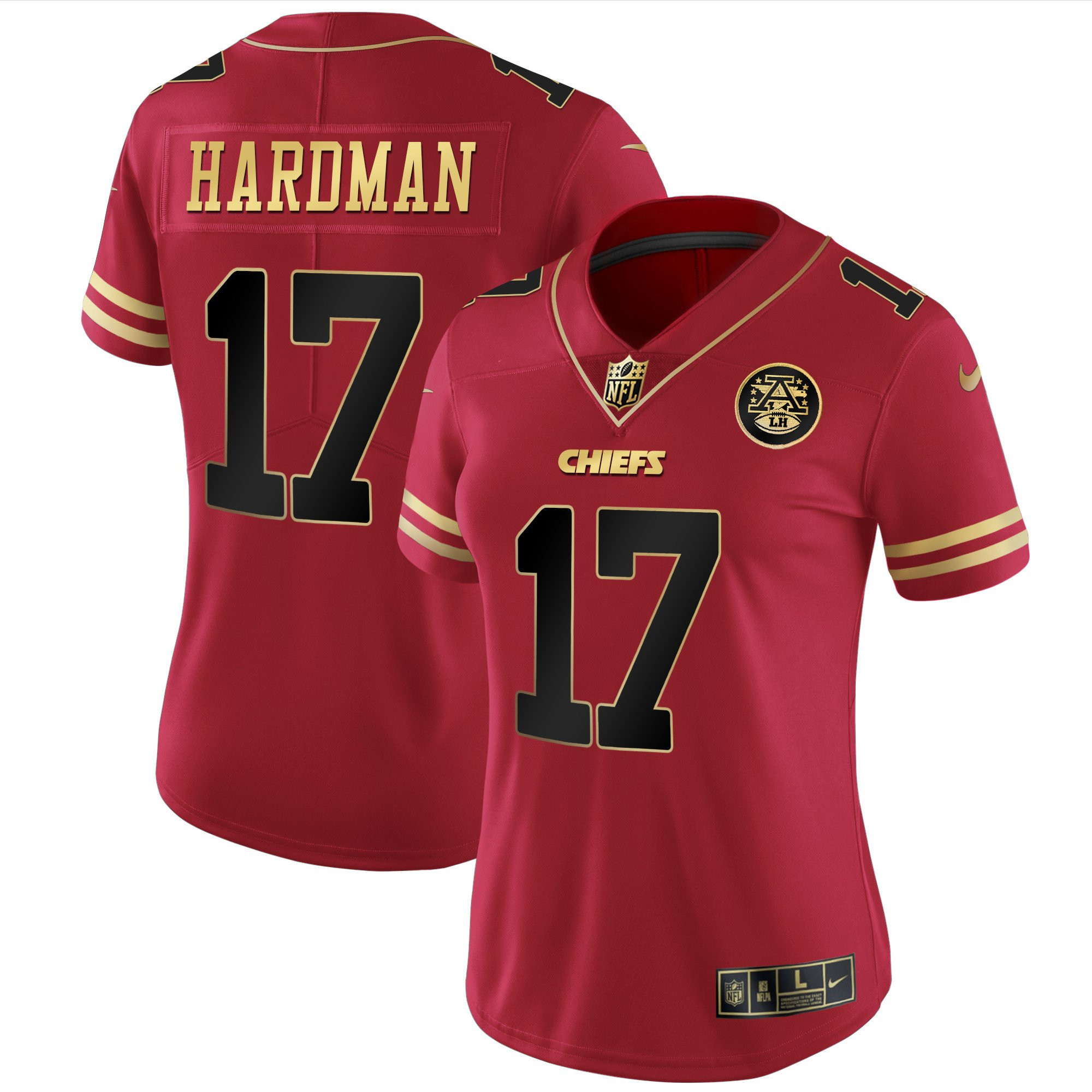 Mecole Hardman Women's Kansas City Chiefs White Gold & Black Gold - All Stitched Black Red Jersey - All Stitched