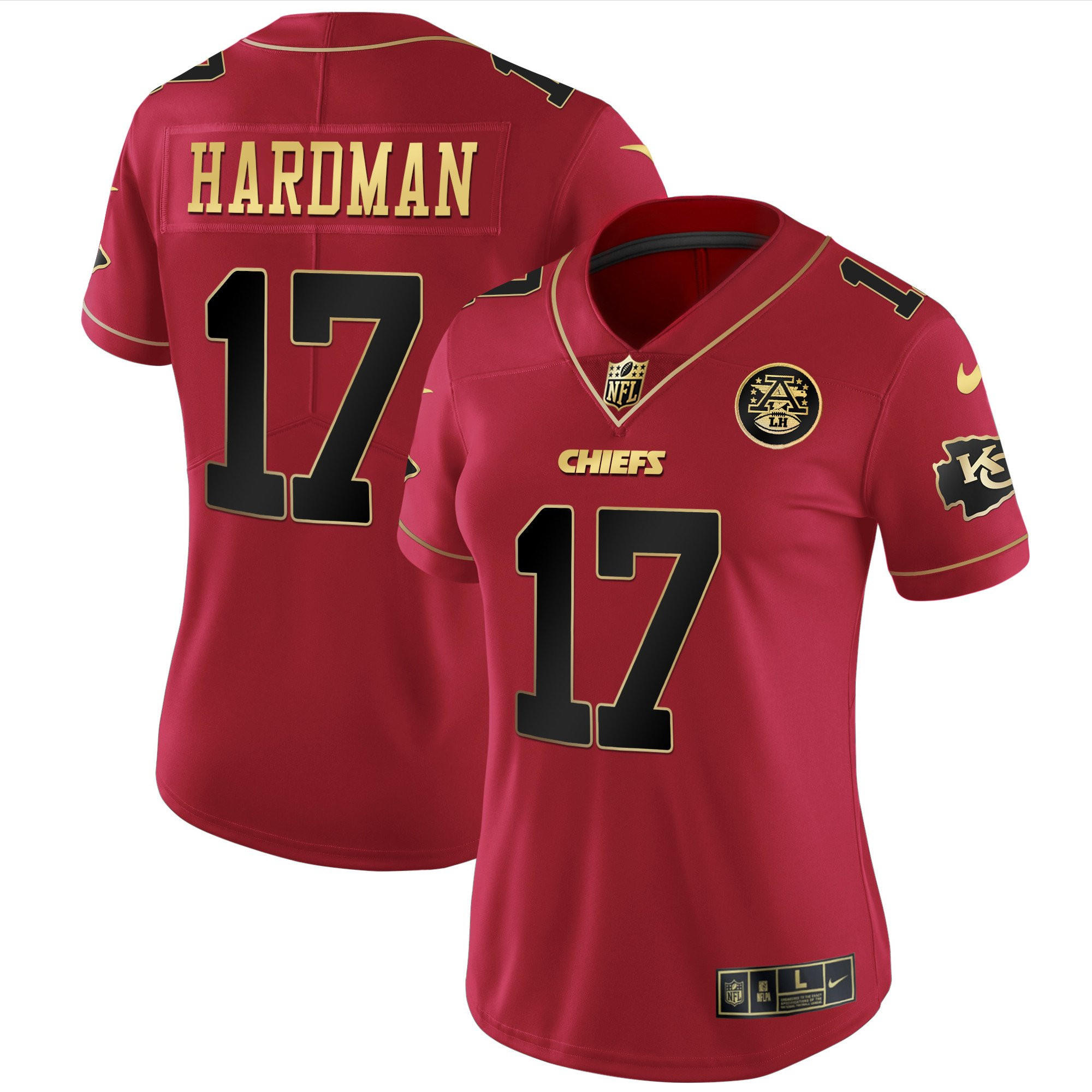 Mecole Hardman Women's Kansas City Chiefs White Gold & Black Gold - All Stitched Red Special Jersey - All Stitched