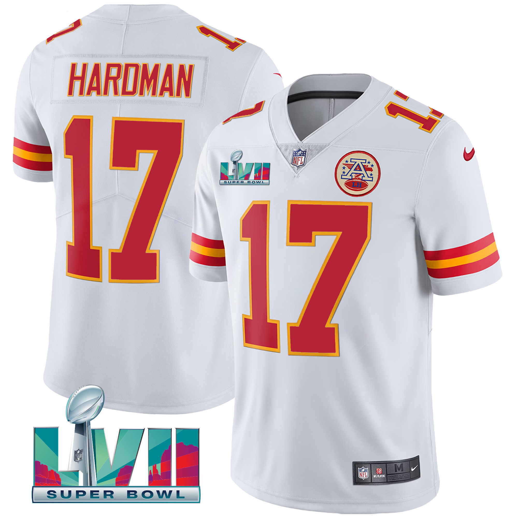Mecole Hardman Youth's Kansas City Chiefs Super Bowl LVII Vapor Player White Jersey - All Stitched