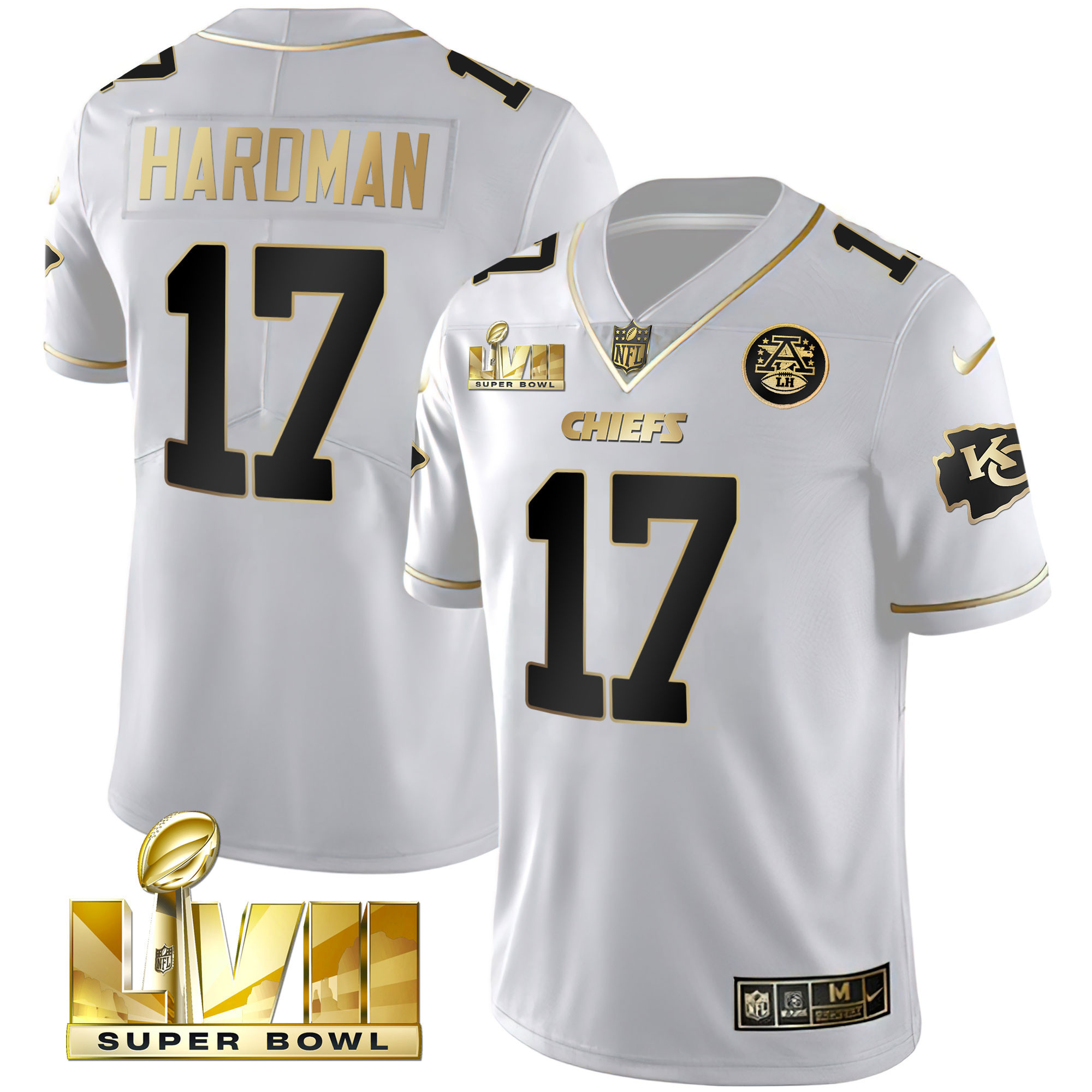 Mecole Hardman Youth's Kansas City Chiefs Super Bowl Vapor Gold White Gold Jersey - All Stitched