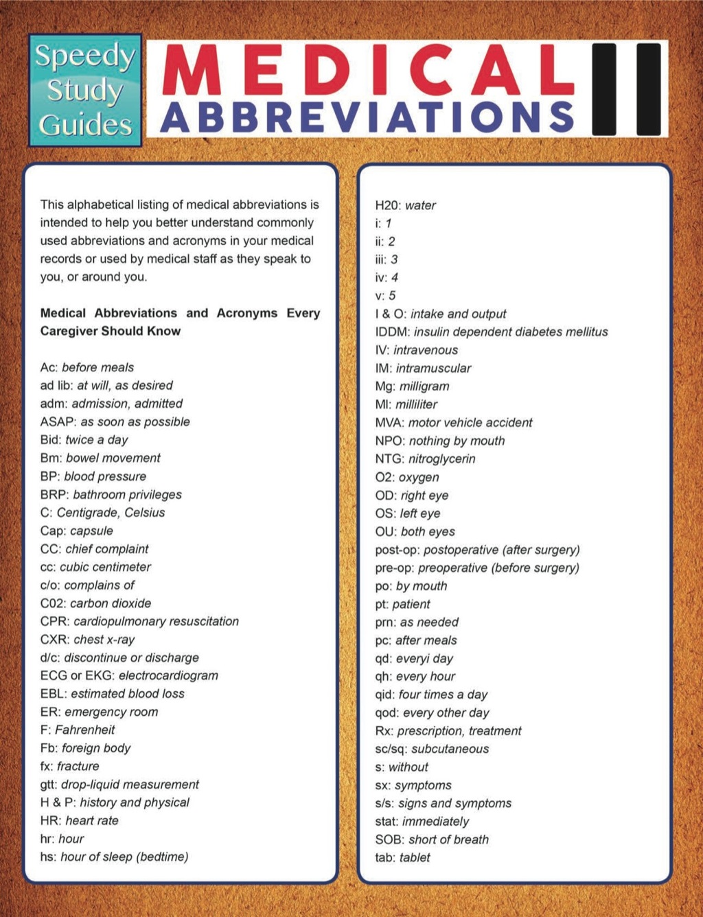 Medical Abbreviations Il (Speedy Study Guides) - (PDF/EPUB Version)