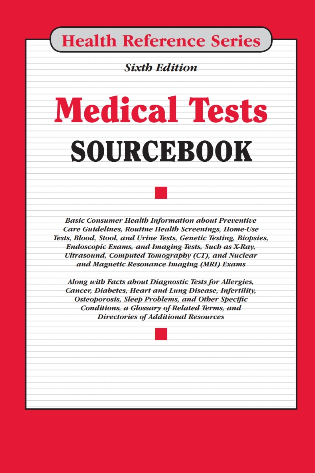 Medical Tests Sourcebook, 6th 6th Edition â€“ PDF/EPUB Version Downloadable