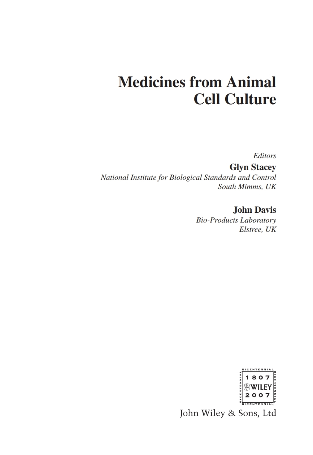 Medicines from Animal Cell Culture 1st Edition â€“ PDF/EPUB Version Downloadable