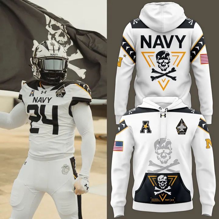 Menâ€™s Under Armour Navy Midshipmen 2024 Rivalry Shield Hoodie