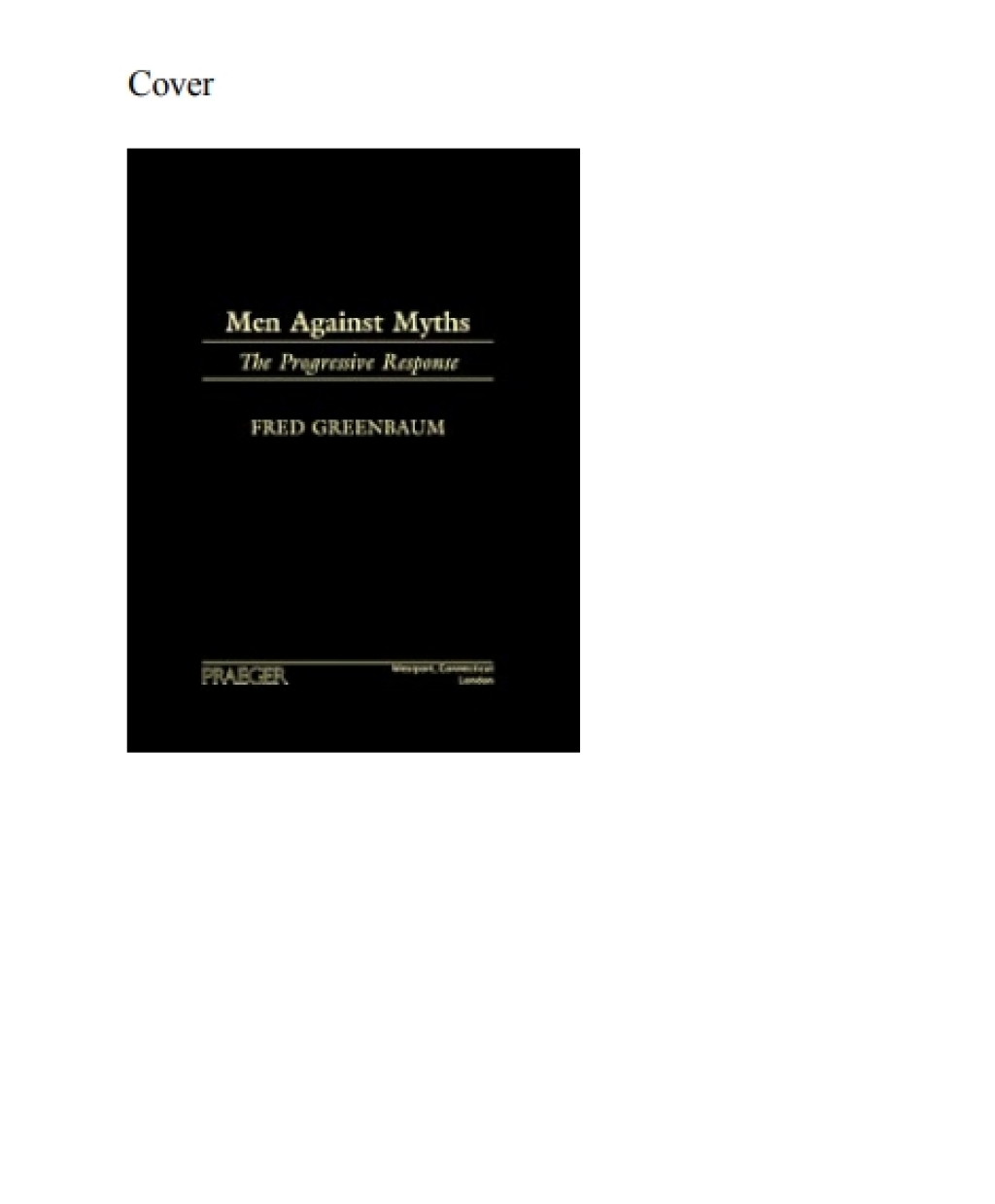 Men Against Myths The Progressive Response 1st Edition â€“ PDF/EPUB Version Downloadable