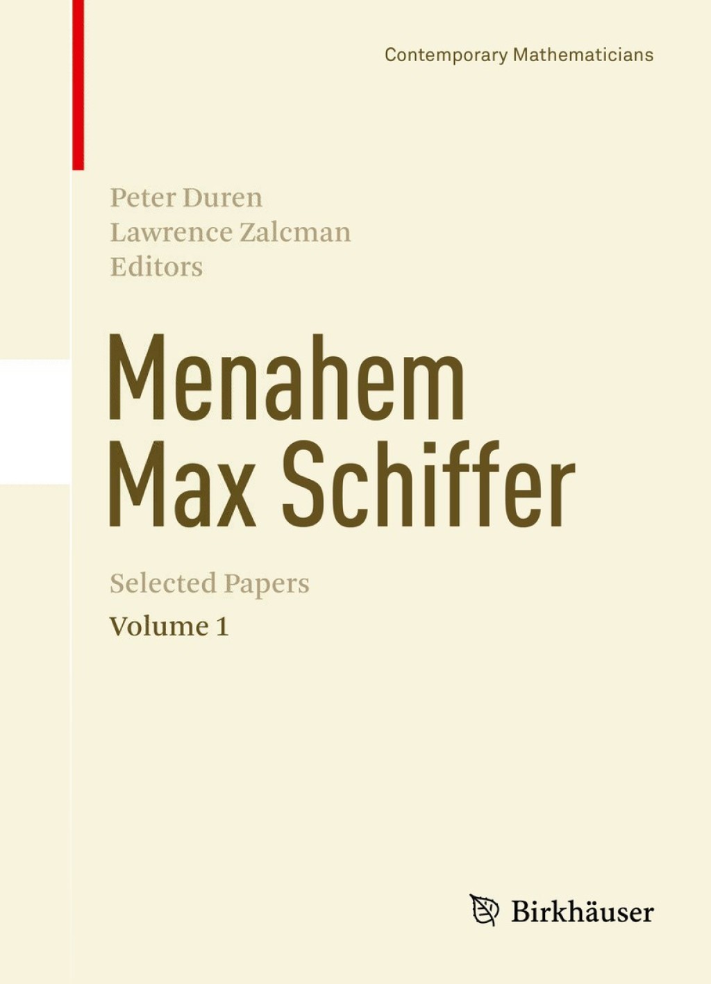 Menahem Max Schiffer: Selected Papers Volume 1  â€“ PDF/EPUB Version Downloadable