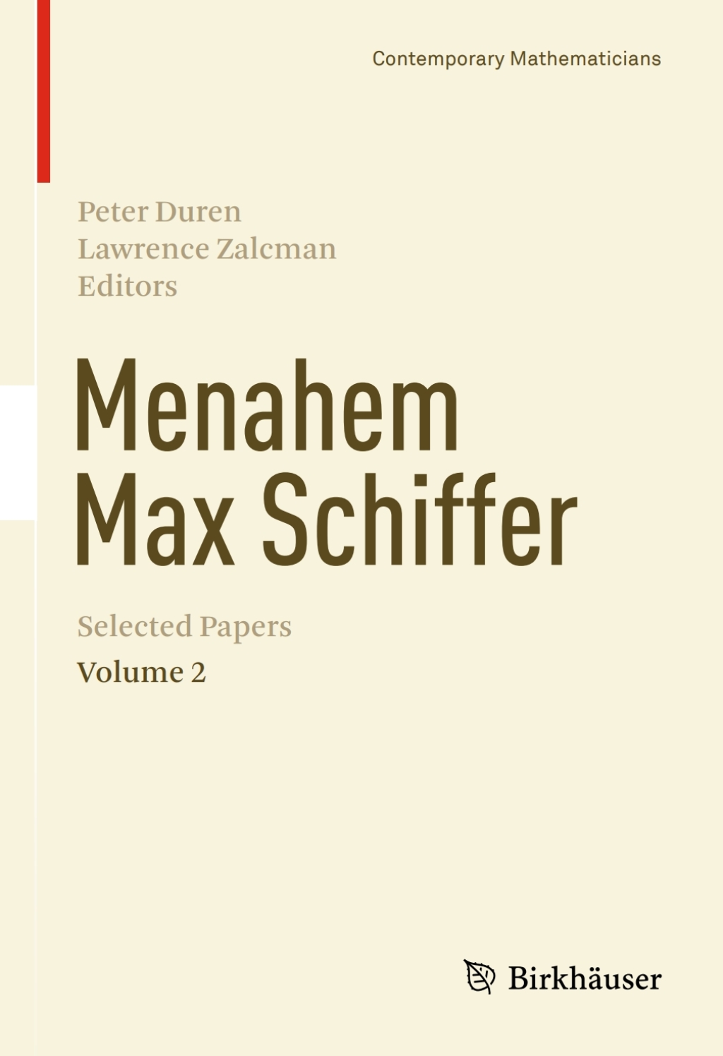 Menahem Max Schiffer: Selected Papers Volume 2  â€“ PDF/EPUB Version Downloadable