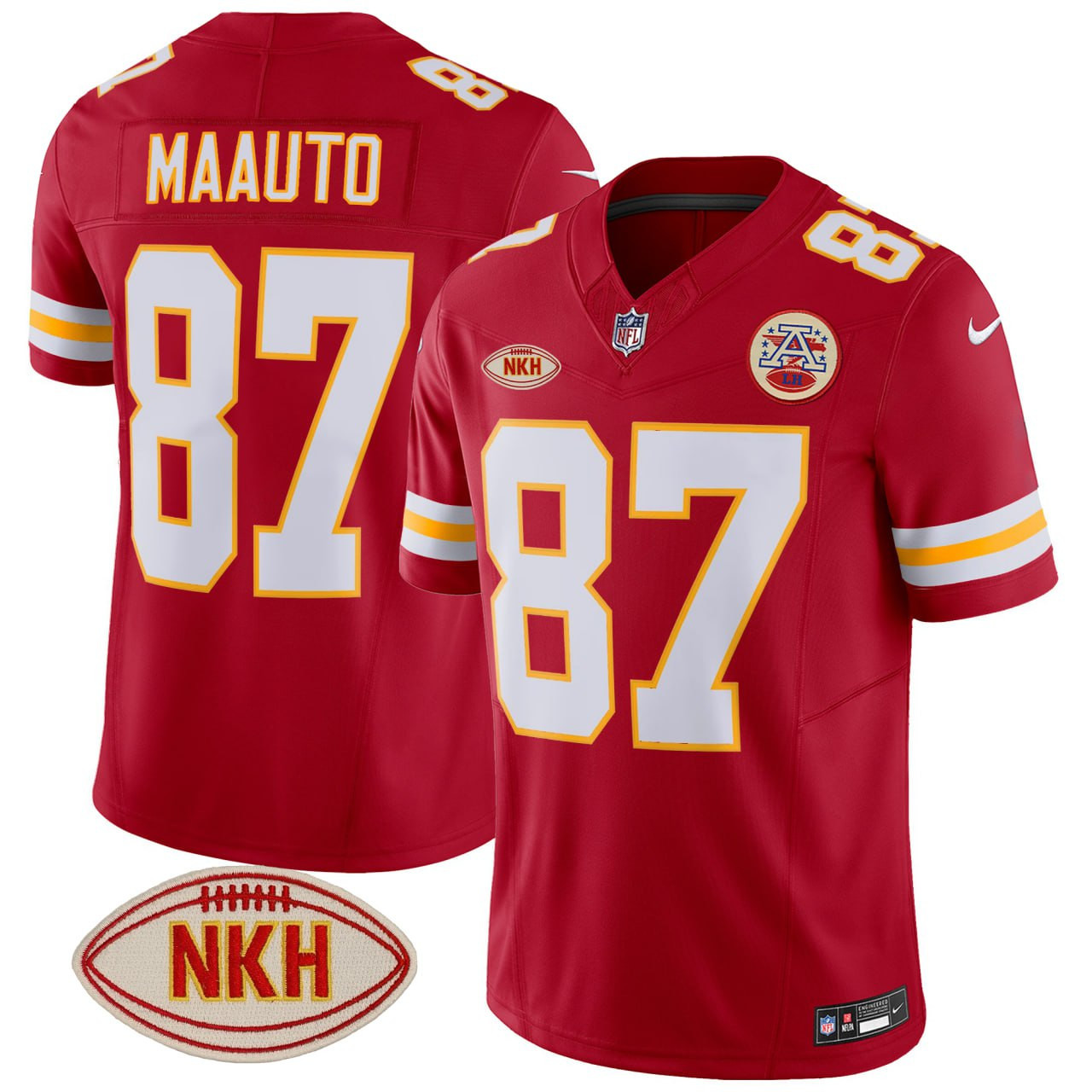 Men's #87 Travis Kelce Maauto Kansas City Chiefs Vapor Red Jersey - All Stitched