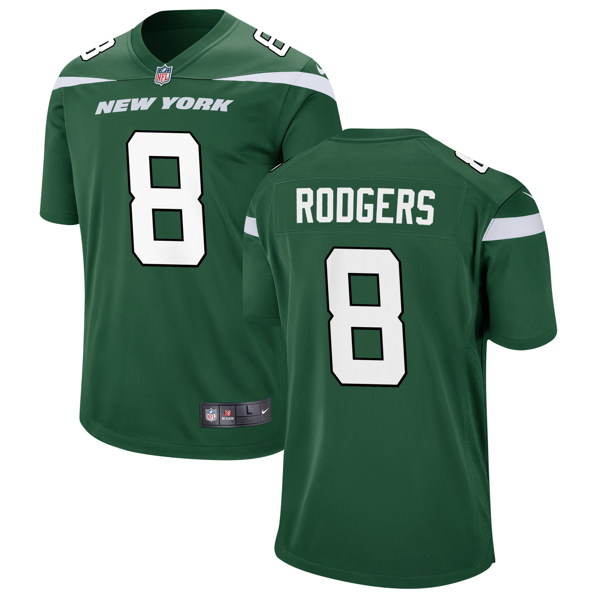 Men's Aaron Rodgers New York Jets Green Jersey - All Stitched
