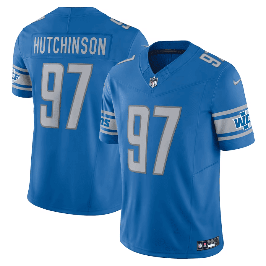 Men's Aidan Hutchinson Detroit Lions Vapor F.U.S.E. Limited Blue Jersey - All Stitched
