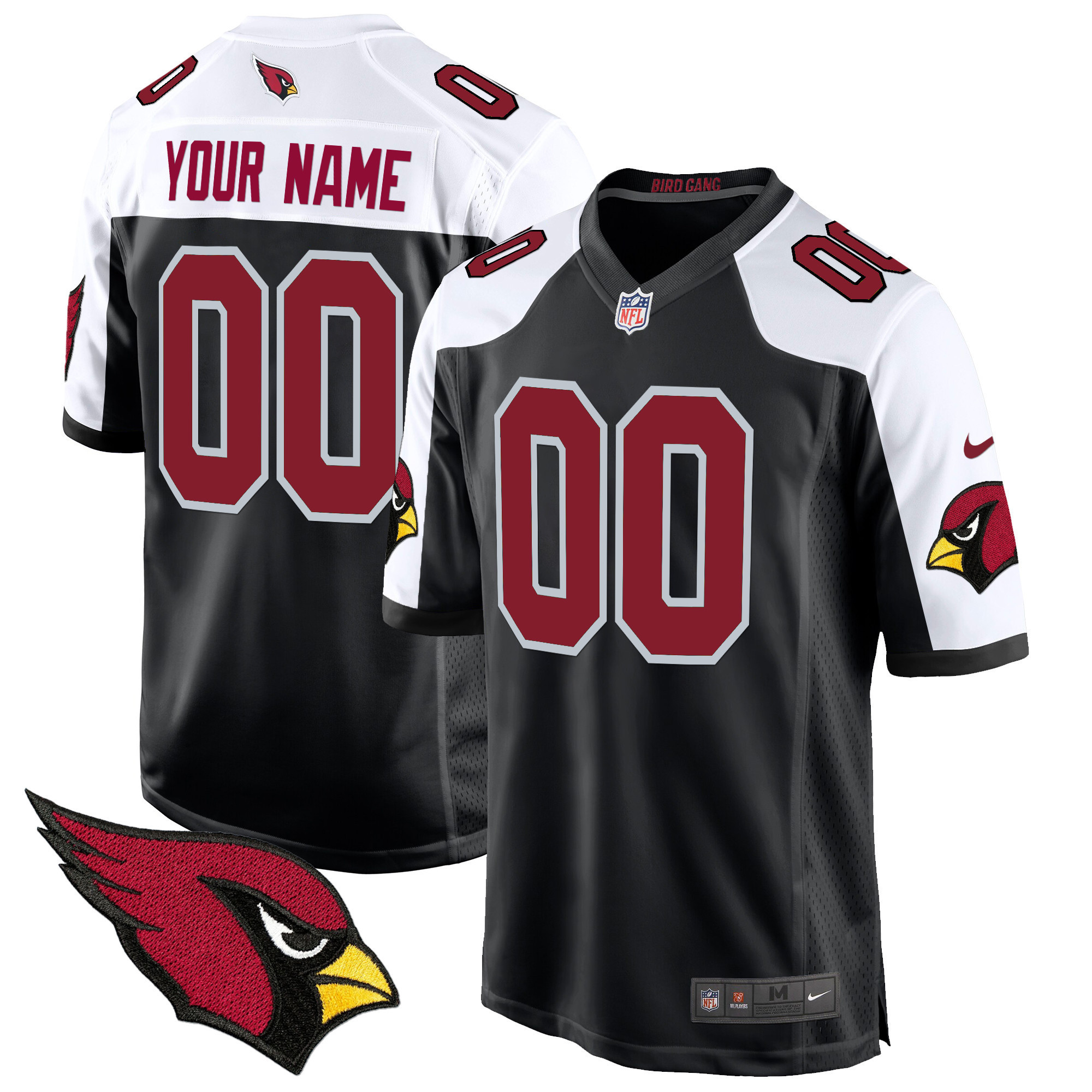 Men's Arizona Cardinals 2024 Game Custom Black Alternate Jersey - All Stitched